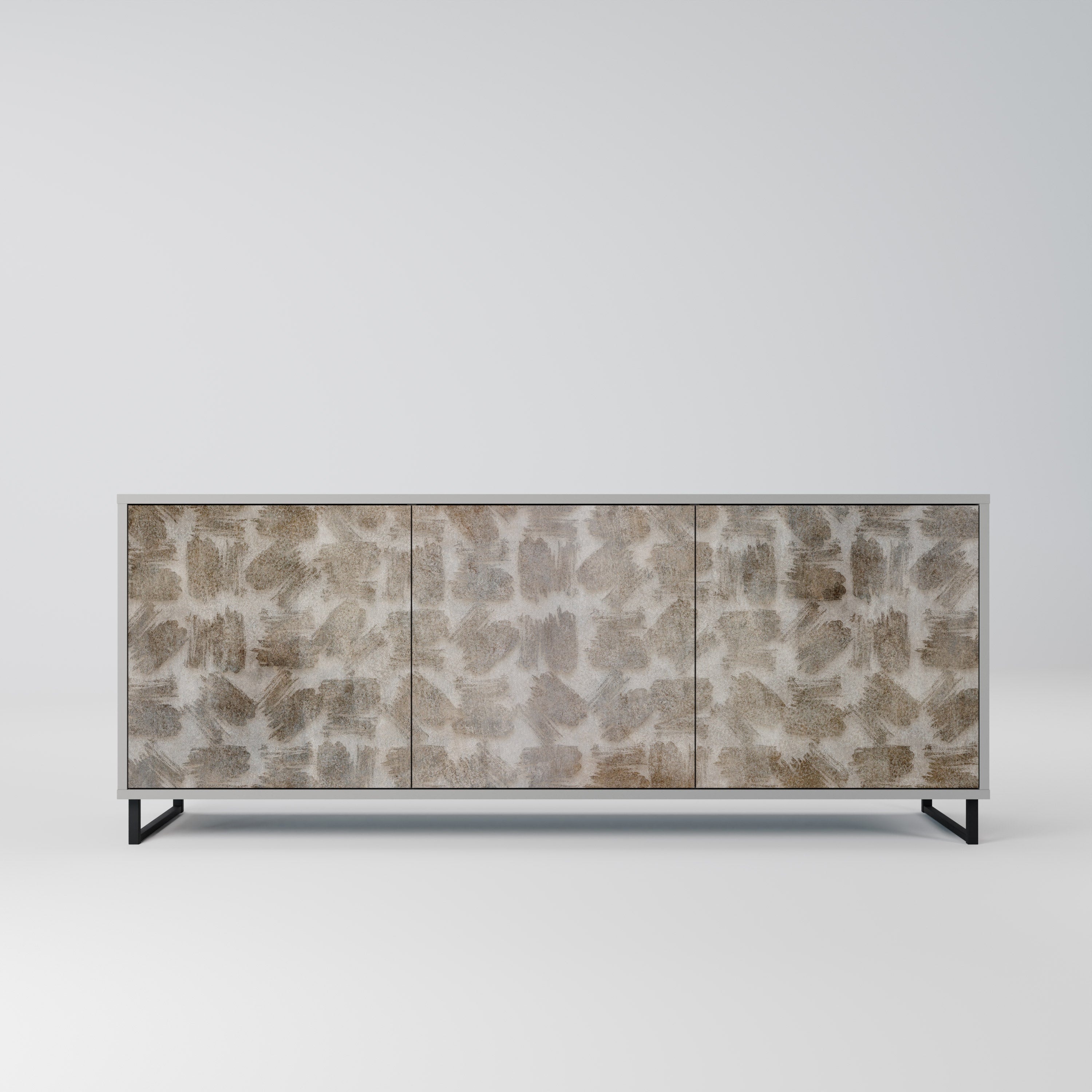 SLIGHTLY BLURRED 3-türiges Sideboard in grauem Finish