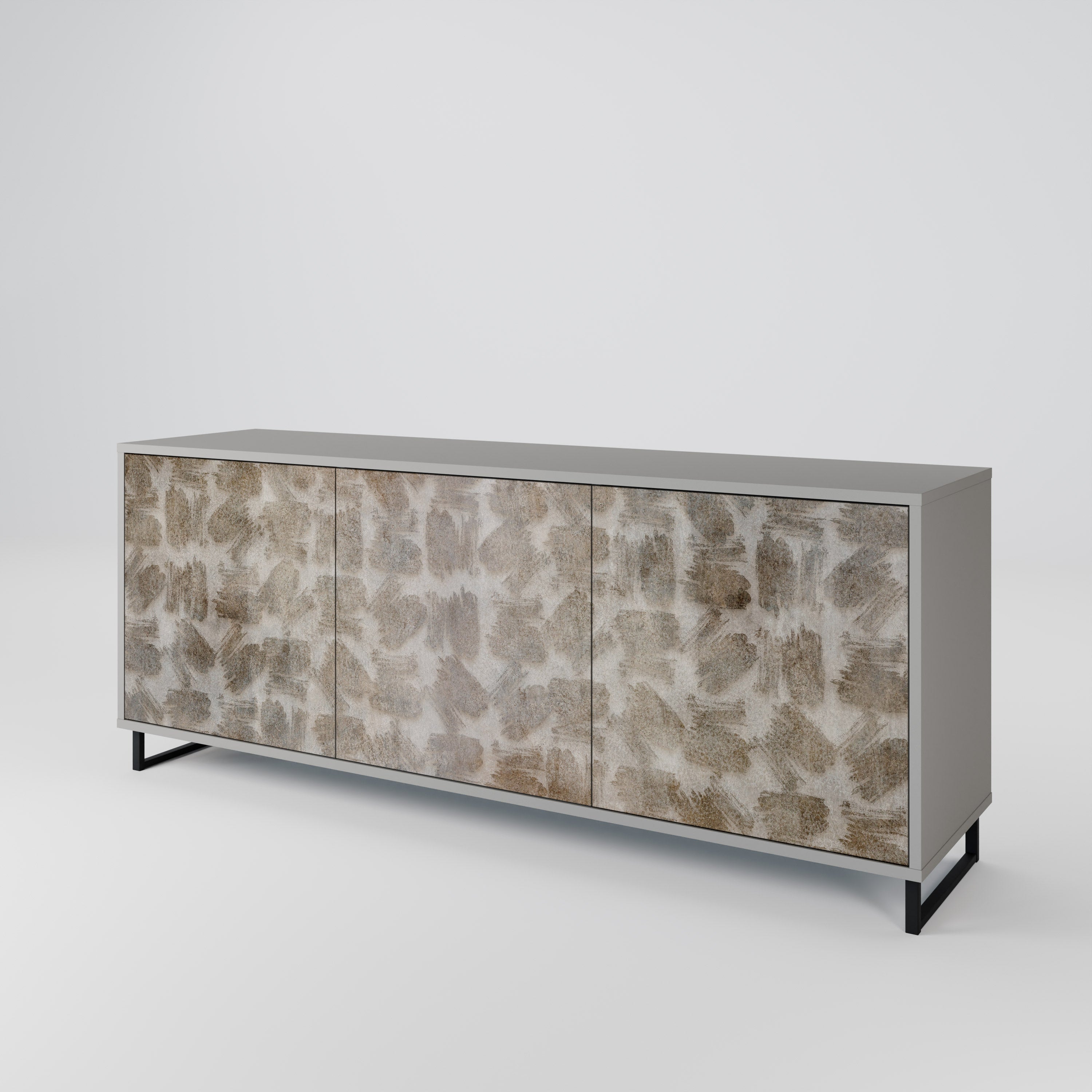 SLIGHTLY BLURRED 3-türiges Sideboard in grauem Finish