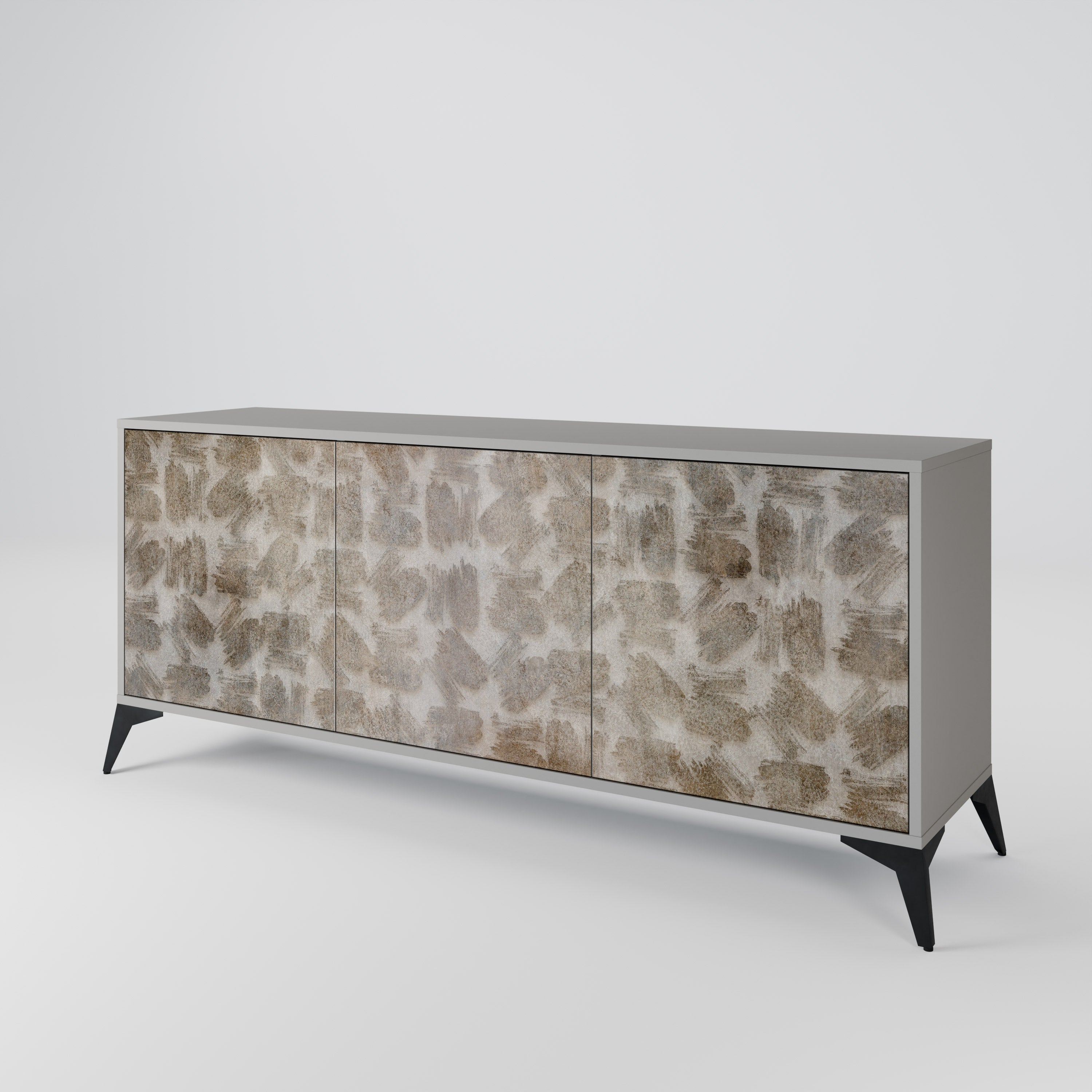 SLIGHTLY BLURRED 3-türiges Sideboard in grauem Finish