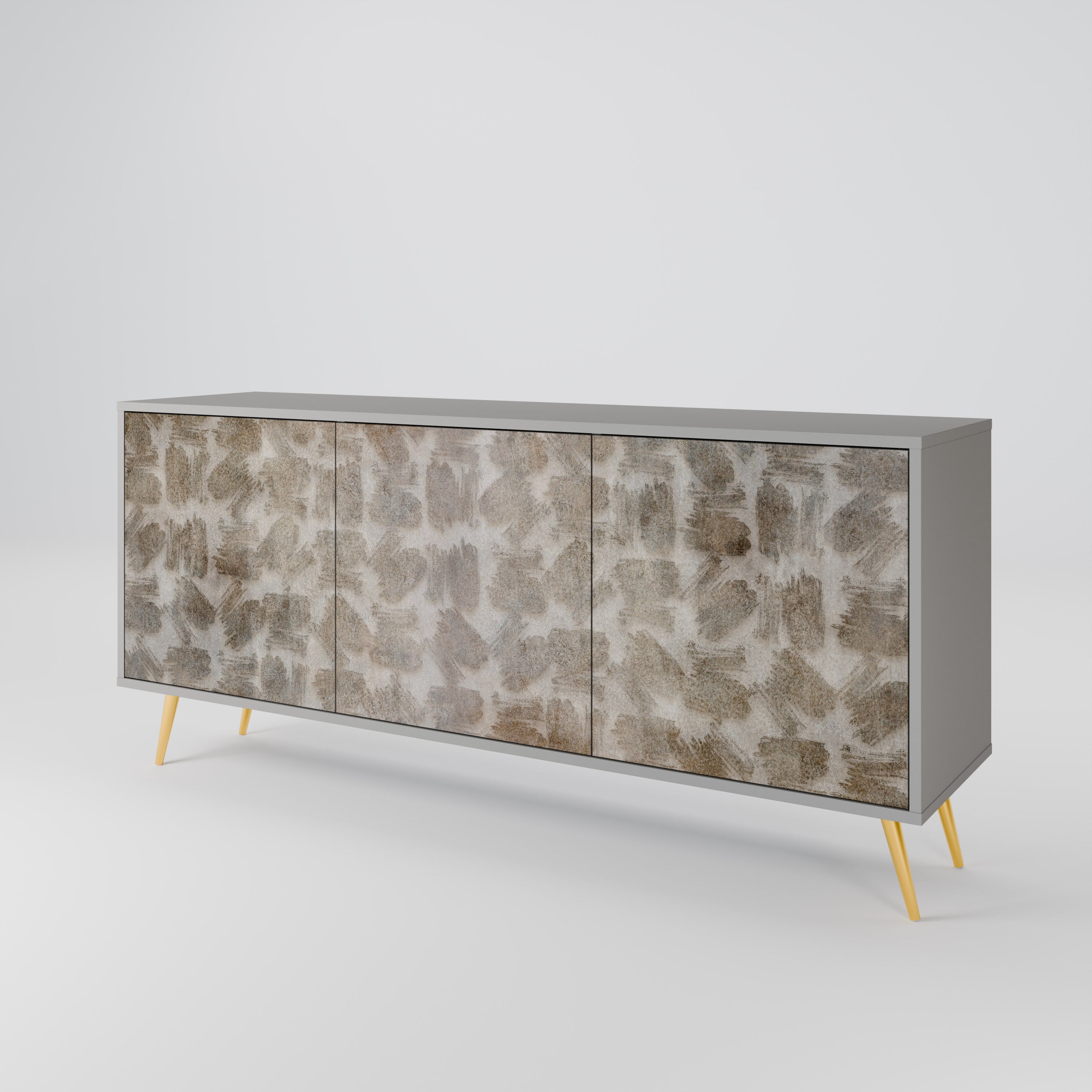 SLIGHTLY BLURRED 3-türiges Sideboard in grauem Finish