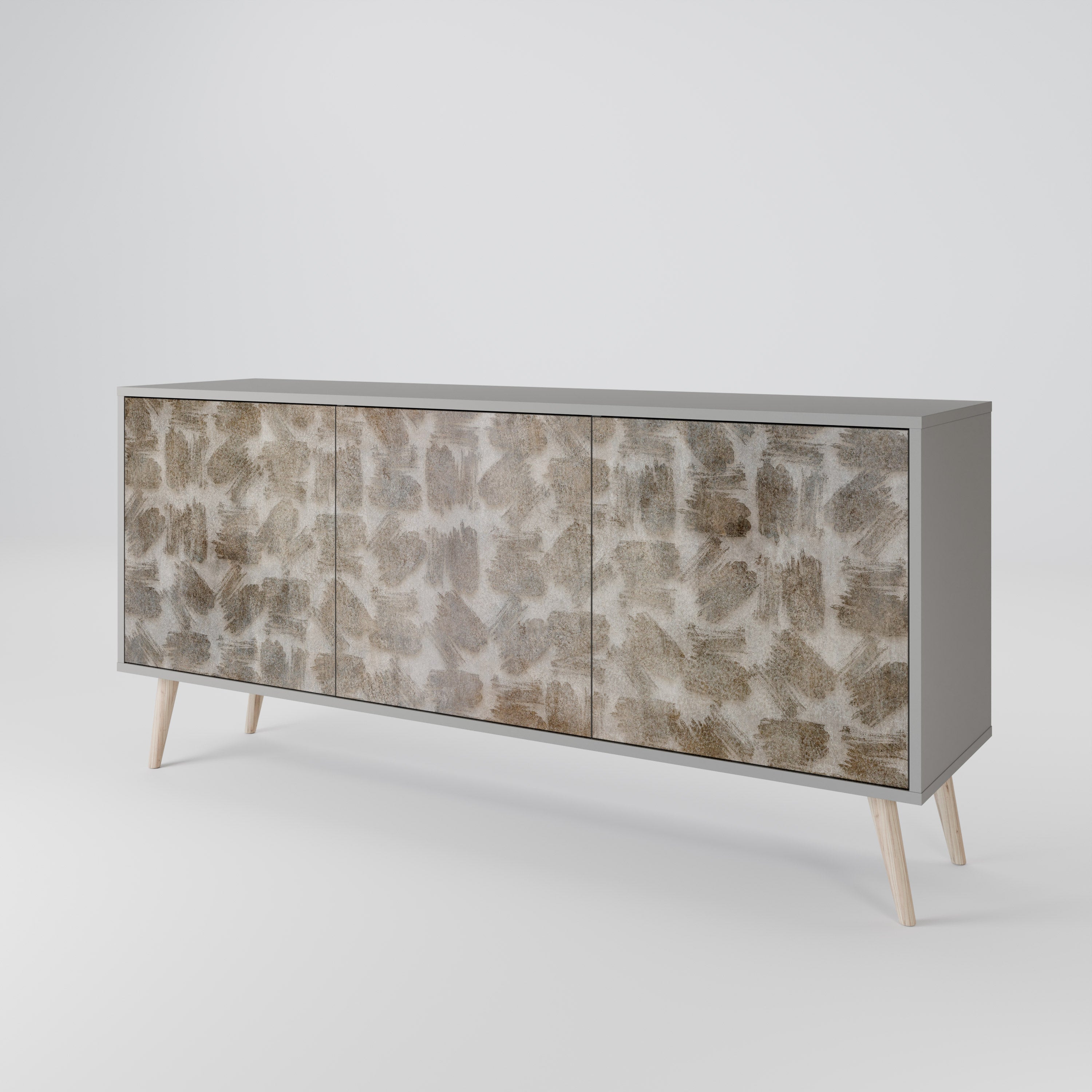 SLIGHTLY BLURRED 3-türiges Sideboard in grauem Finish