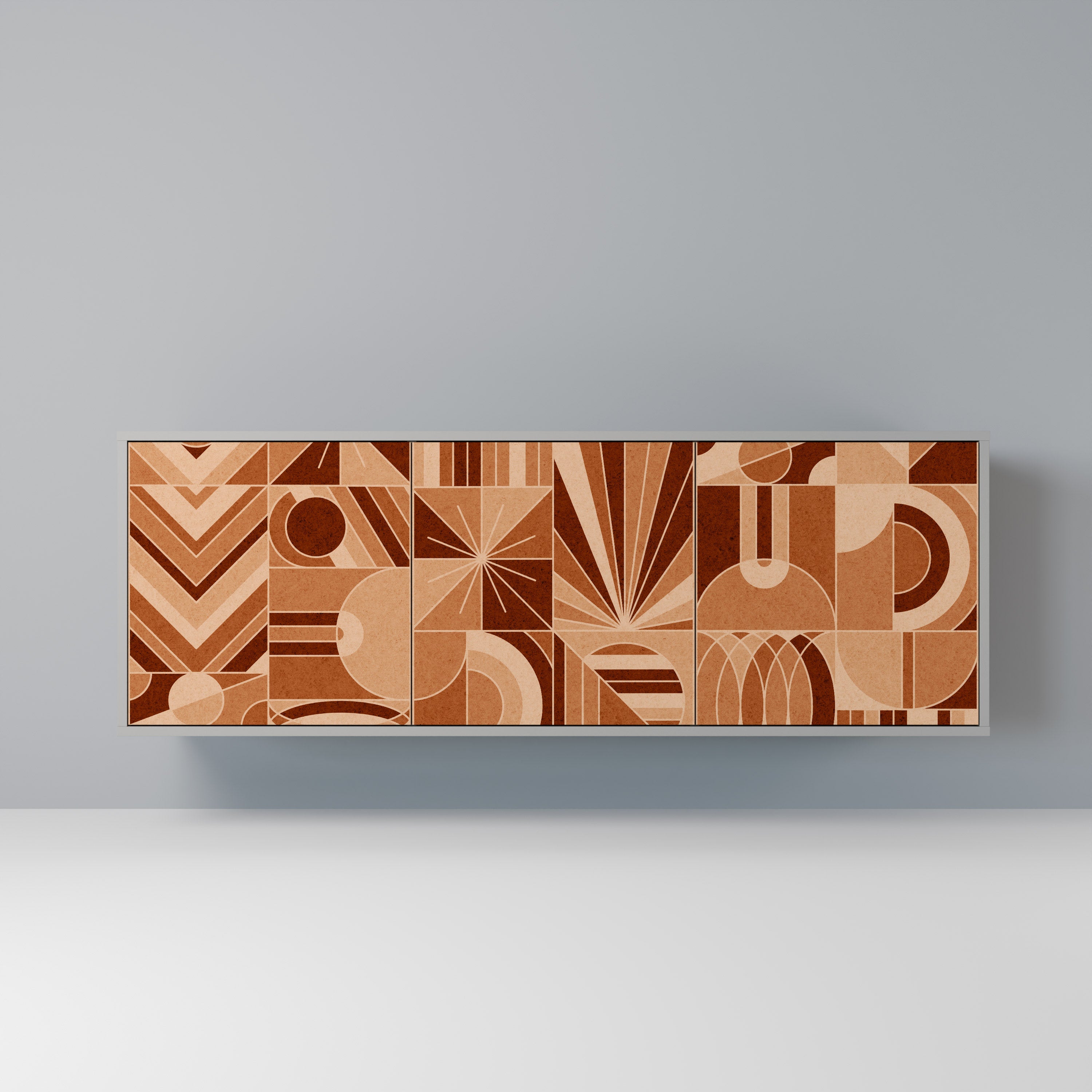 PRISM MOSAIC Sideboard mit 3 Türen in grauem Finish