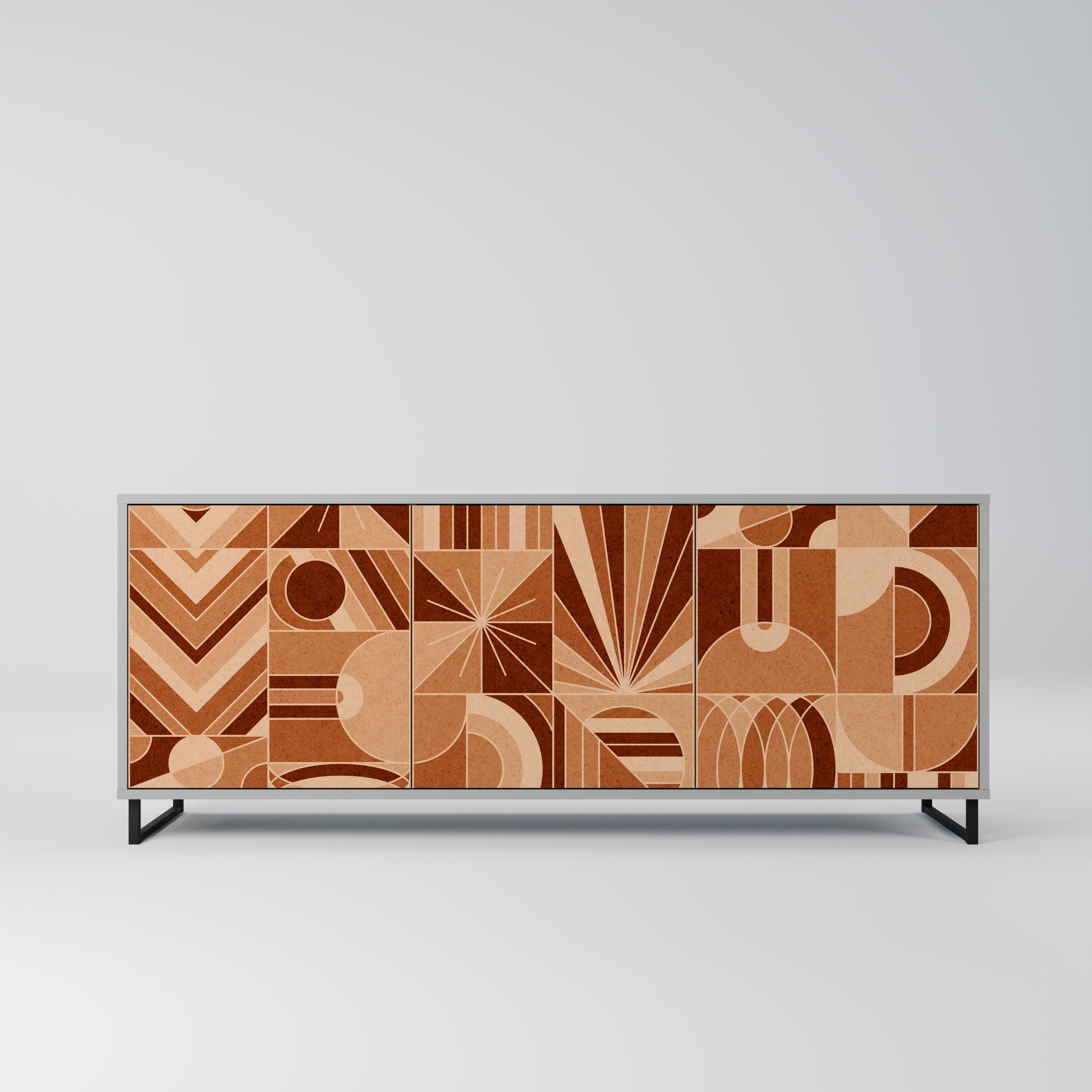 PRISM MOSAIC Sideboard mit 3 Türen in grauem Finish