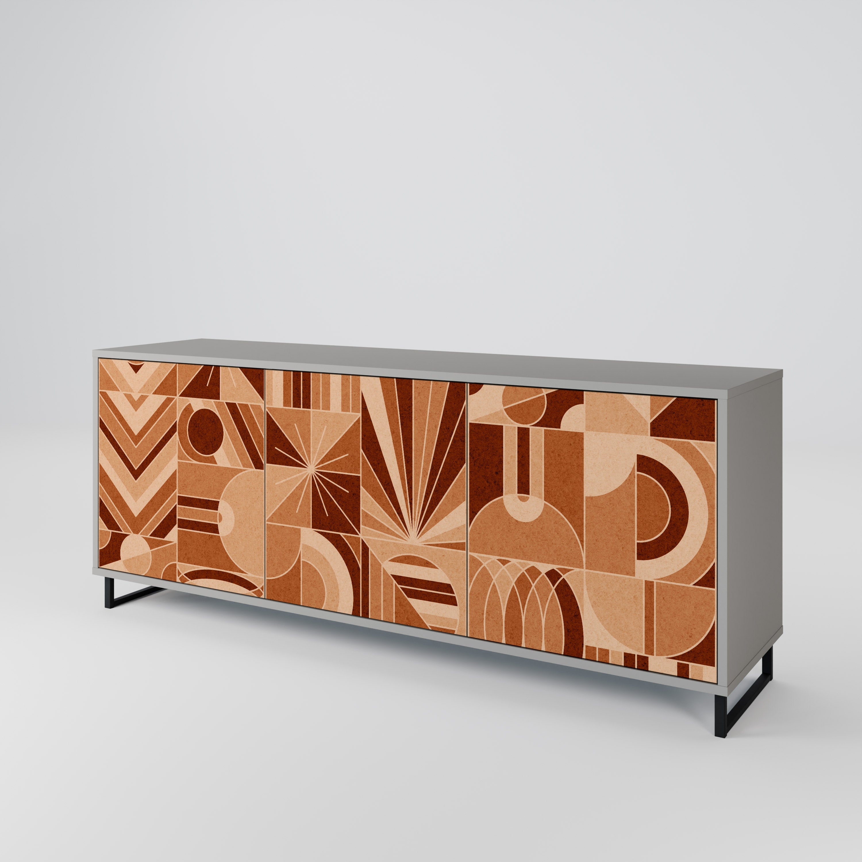 PRISM MOSAIC Sideboard mit 3 Türen in grauem Finish
