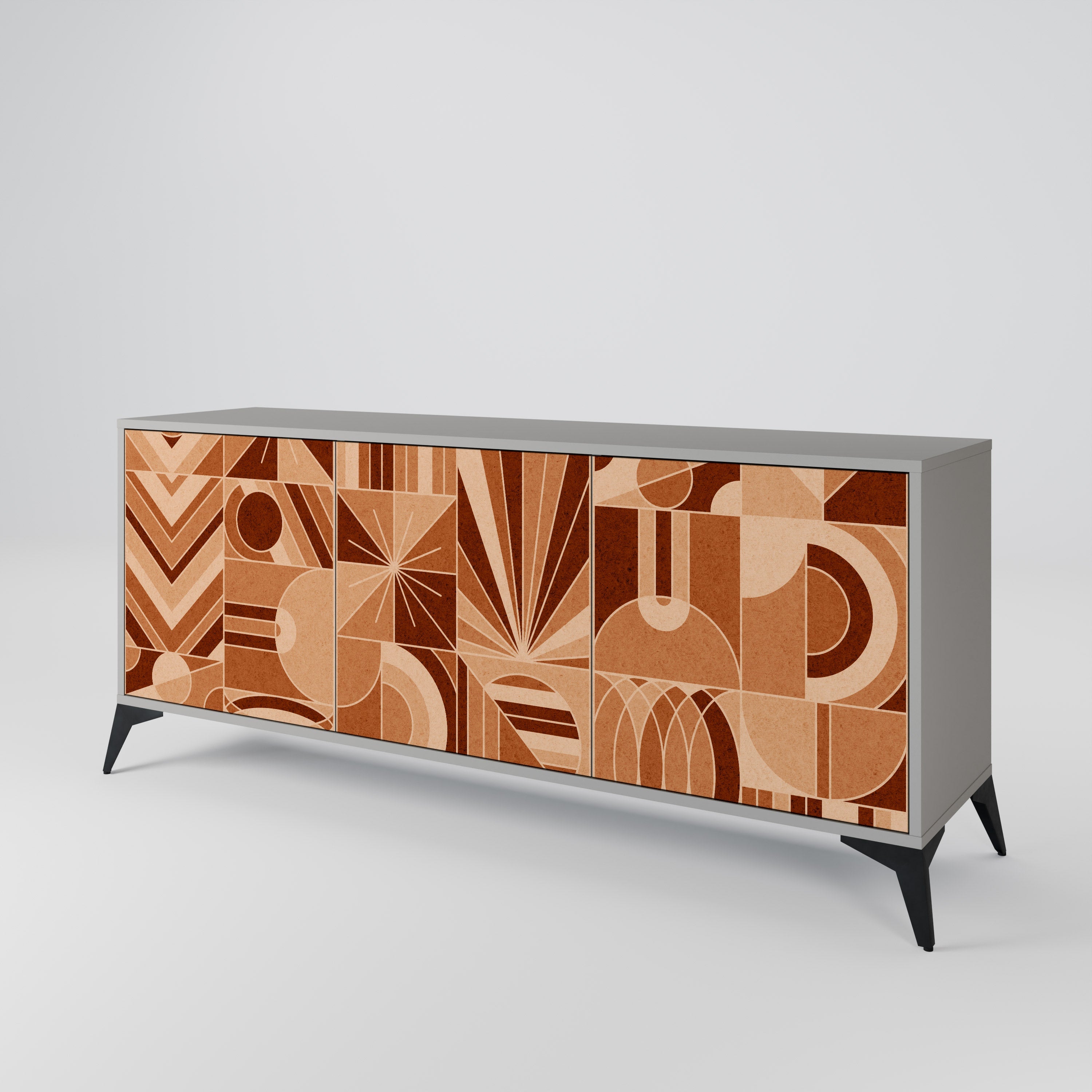 PRISM MOSAIC Sideboard mit 3 Türen in grauem Finish