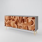 PRISM MOSAIC Sideboard mit 3 Türen in Grau