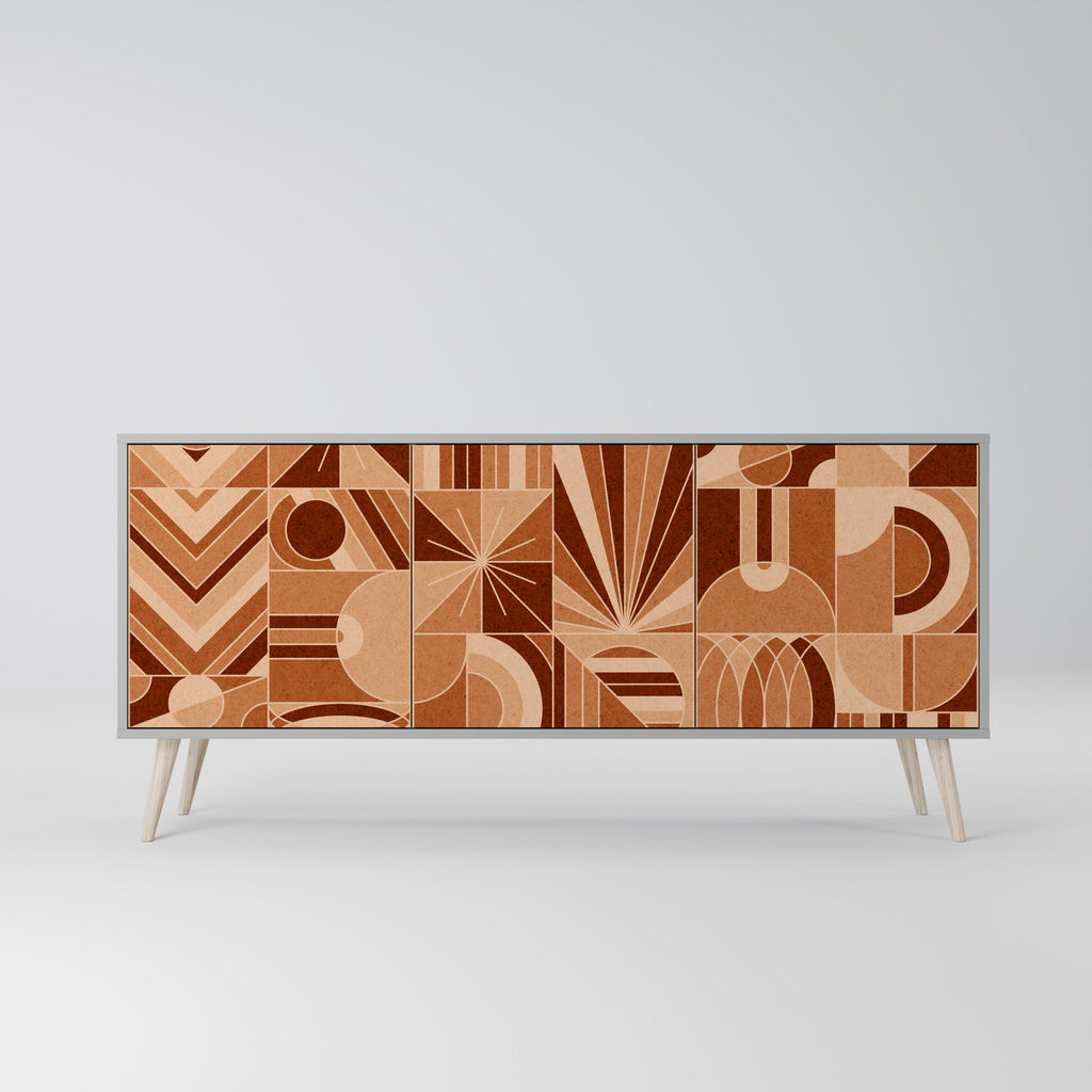 PRISM MOSAIC Sideboard mit 3 Türen in grauem Finish