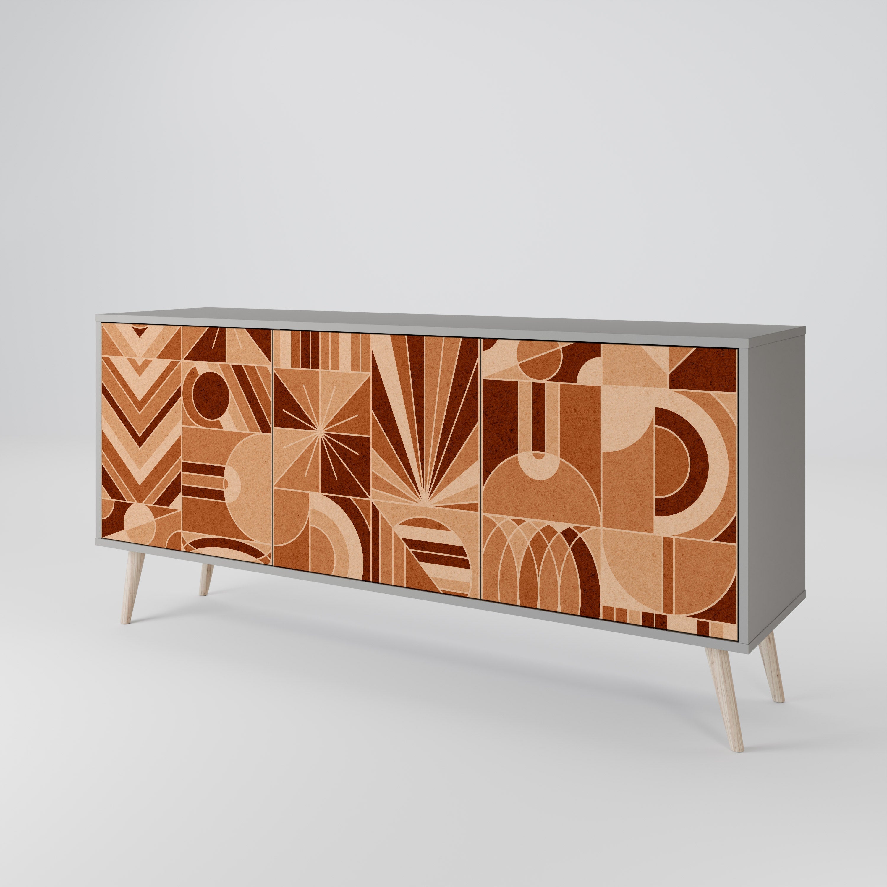PRISM MOSAIC Sideboard mit 3 Türen in grauem Finish