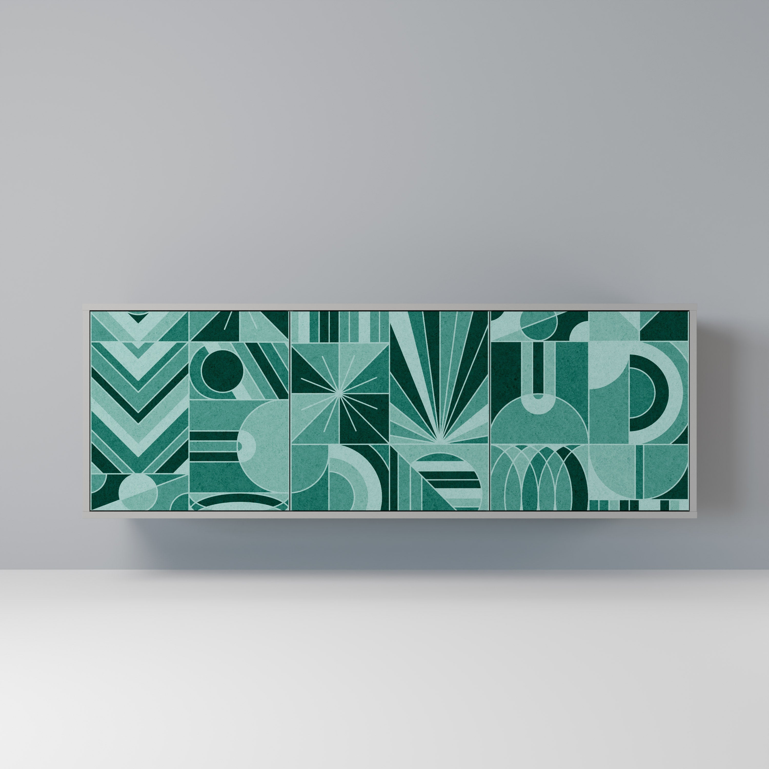HARMONIC GRID 3-türiges Sideboard in grauer Ausführung