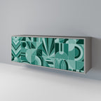 HARMONIC GRID Sideboard mit 3 Türen in Grau