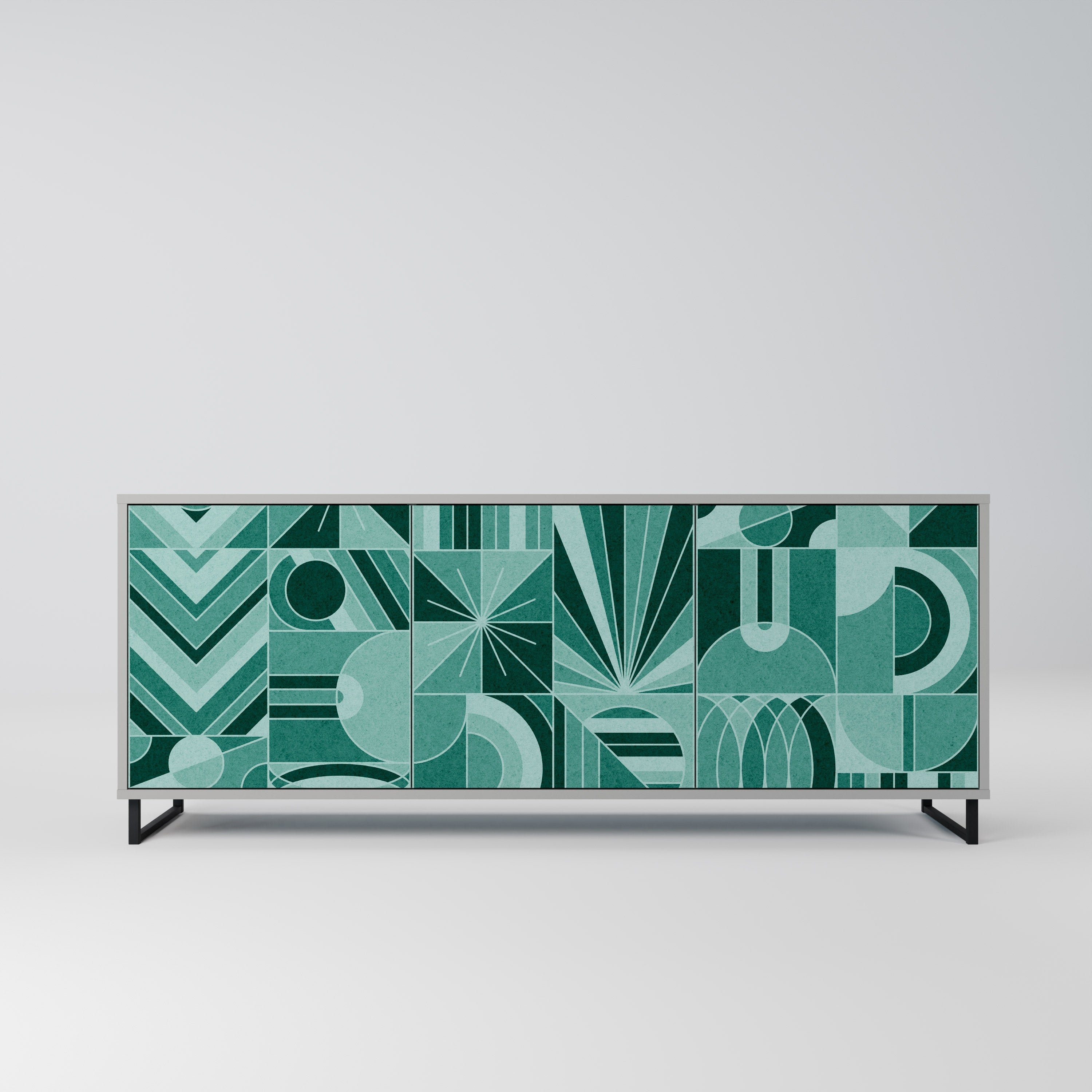 HARMONIC GRID 3-türiges Sideboard in grauer Ausführung