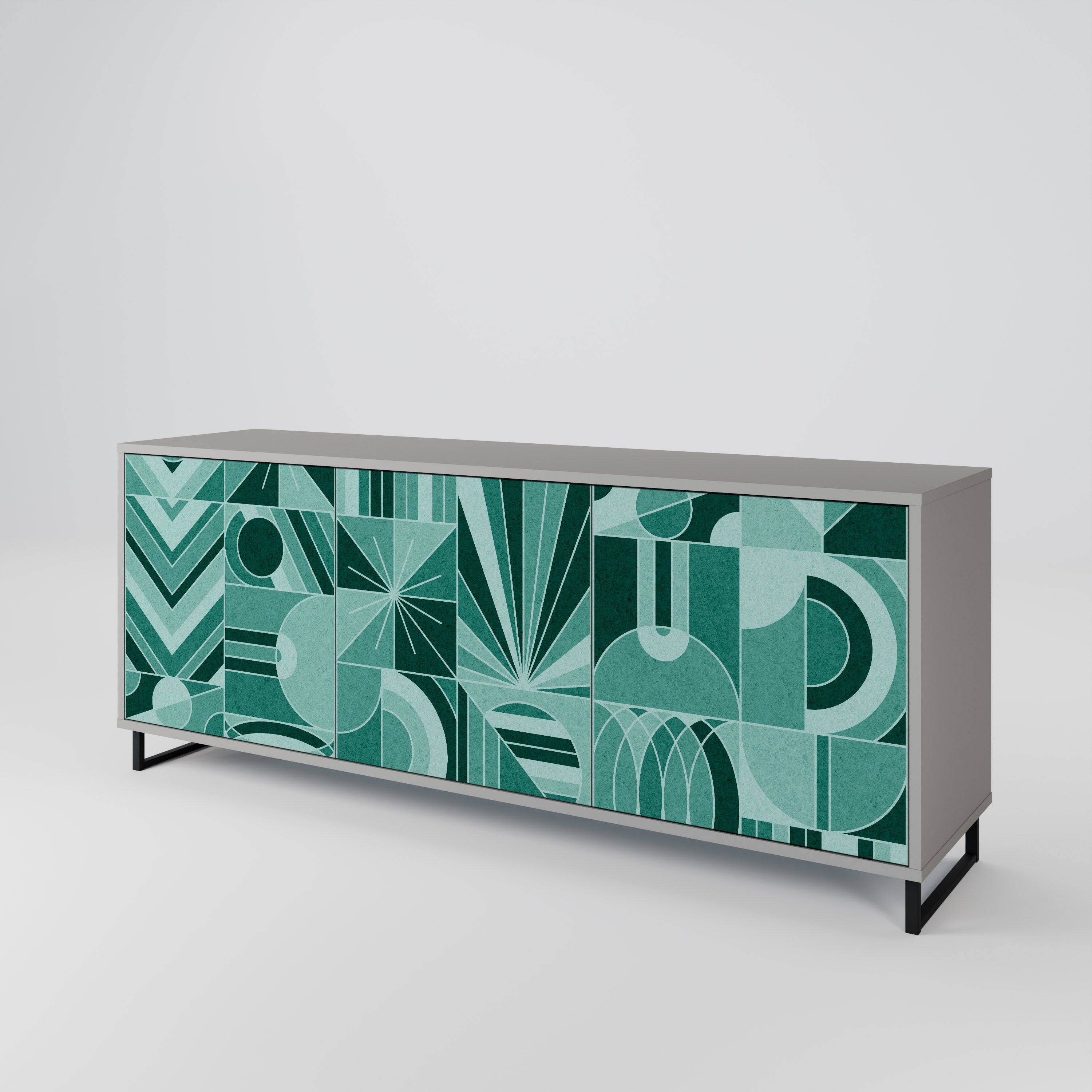 HARMONIC GRID 3-türiges Sideboard in grauer Ausführung