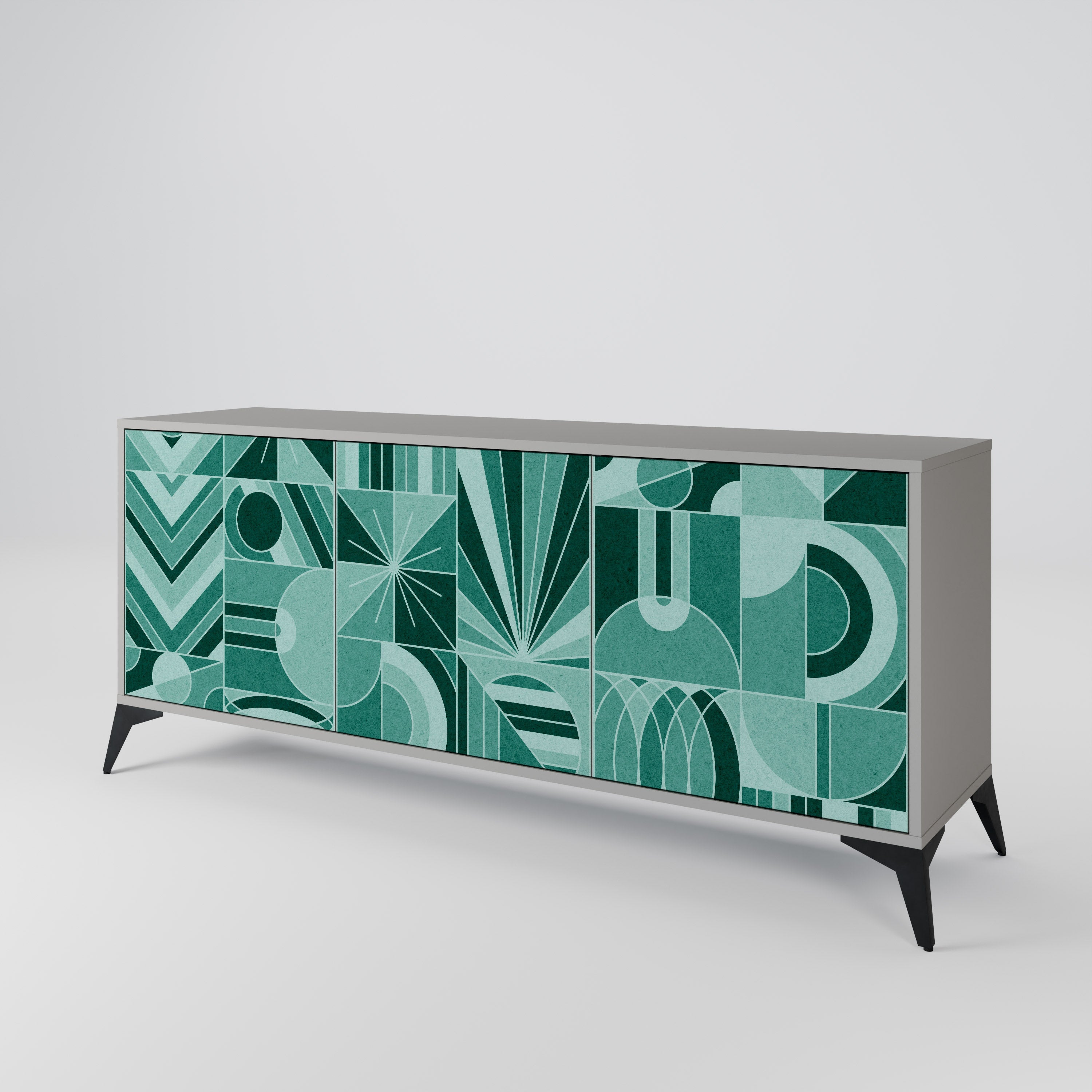 HARMONIC GRID 3-türiges Sideboard in grauer Ausführung