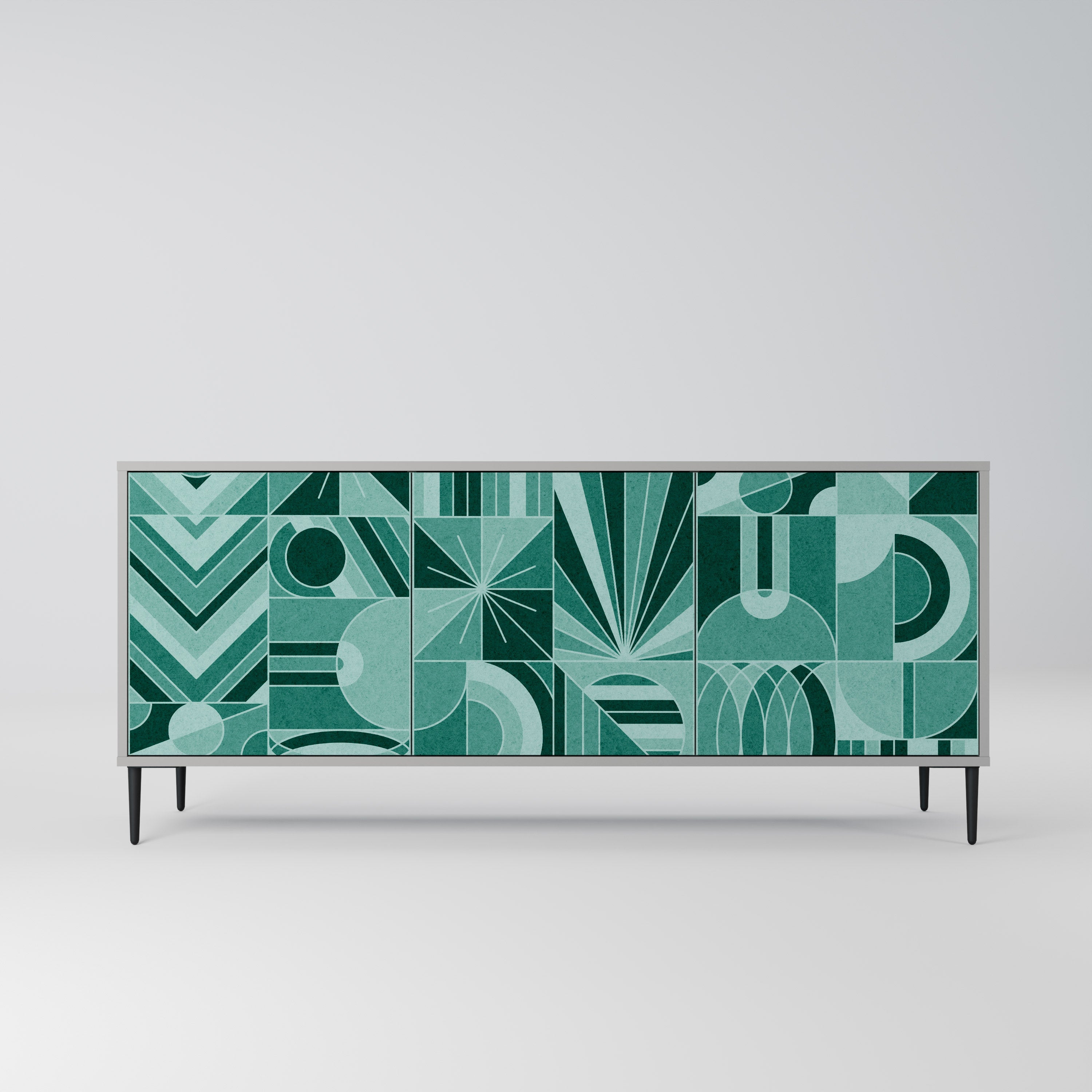 HARMONIC GRID 3-türiges Sideboard in grauer Ausführung