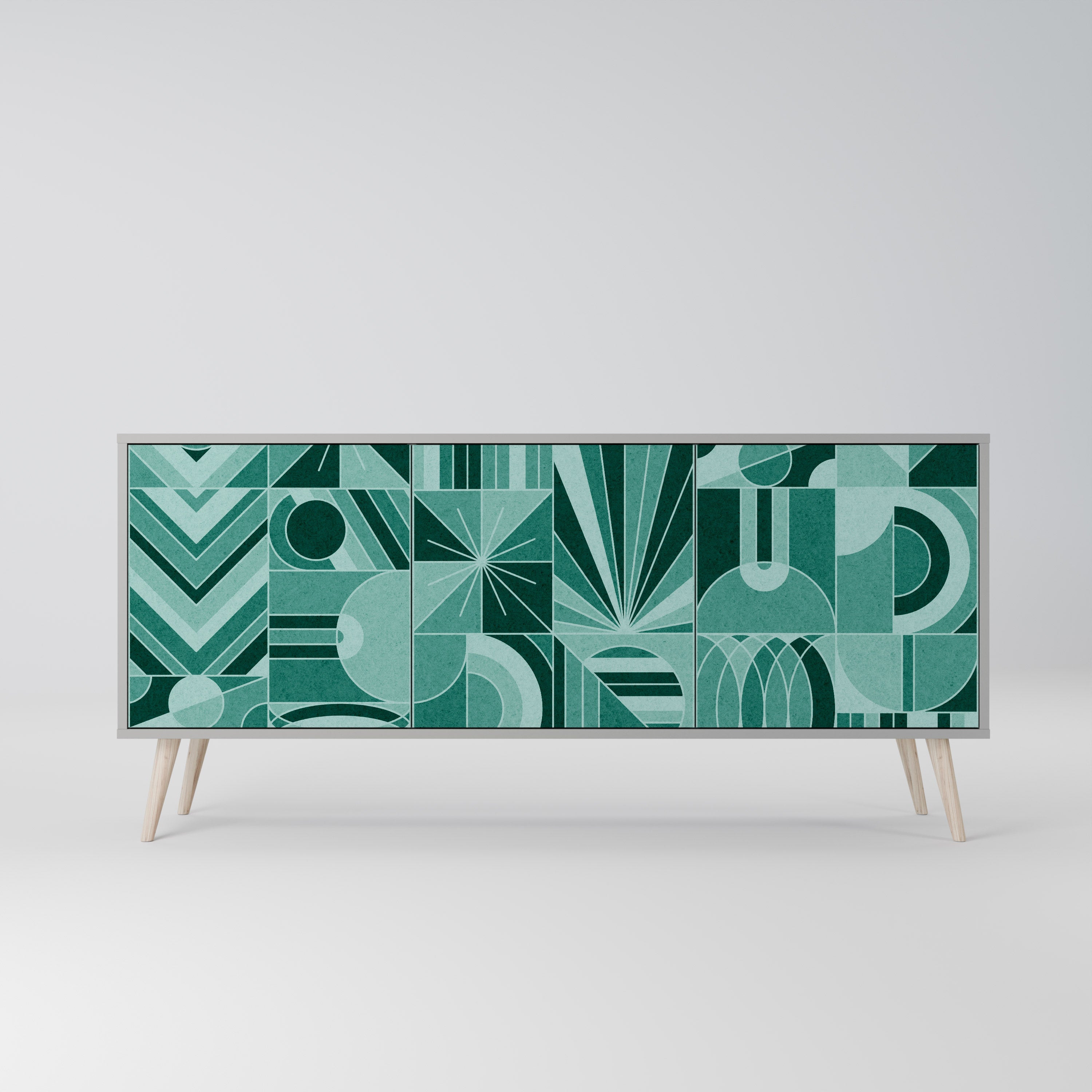 HARMONIC GRID 3-türiges Sideboard in grauer Ausführung