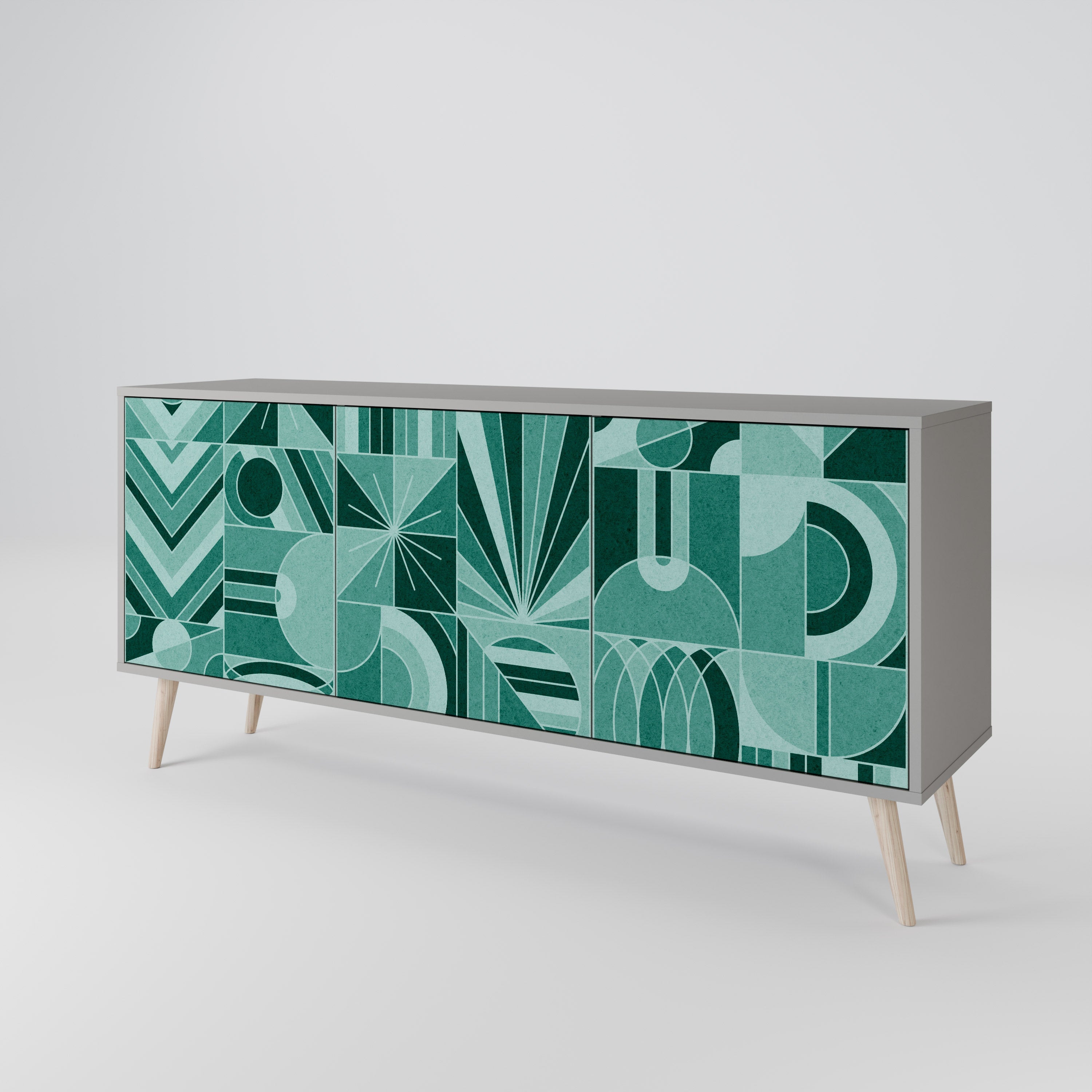 HARMONIC GRID 3-türiges Sideboard in grauer Ausführung