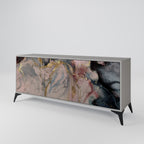 GILDED SWIRLS Sideboard mit 3 Türen in Grau