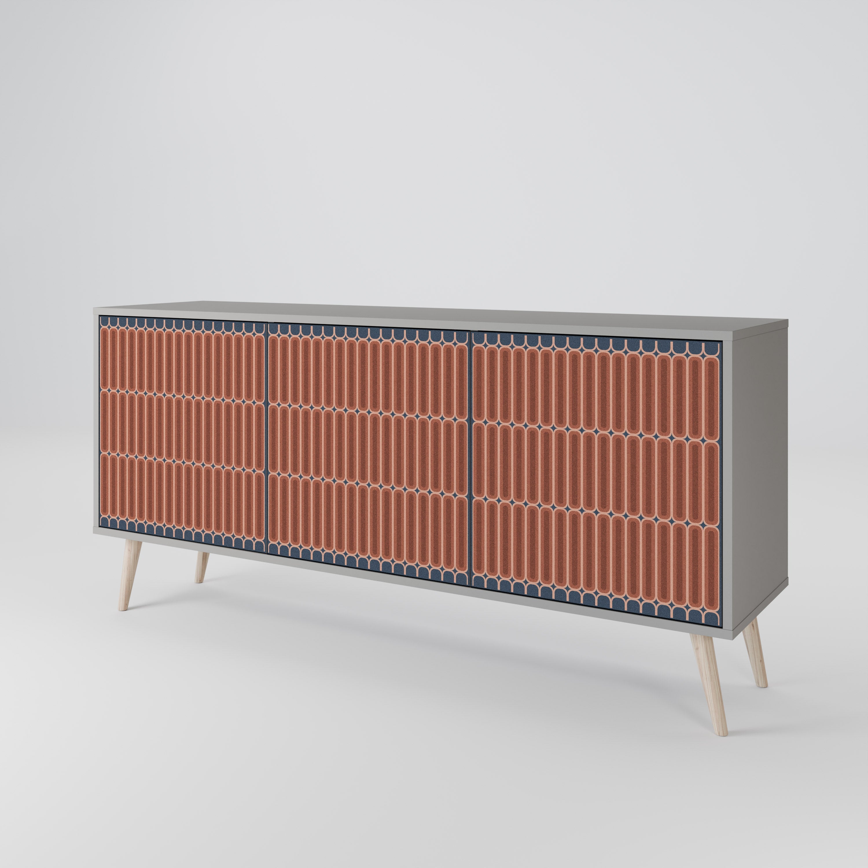 HYPNOTIC GATE Sideboard mit 3 Türen in grauer Ausführung