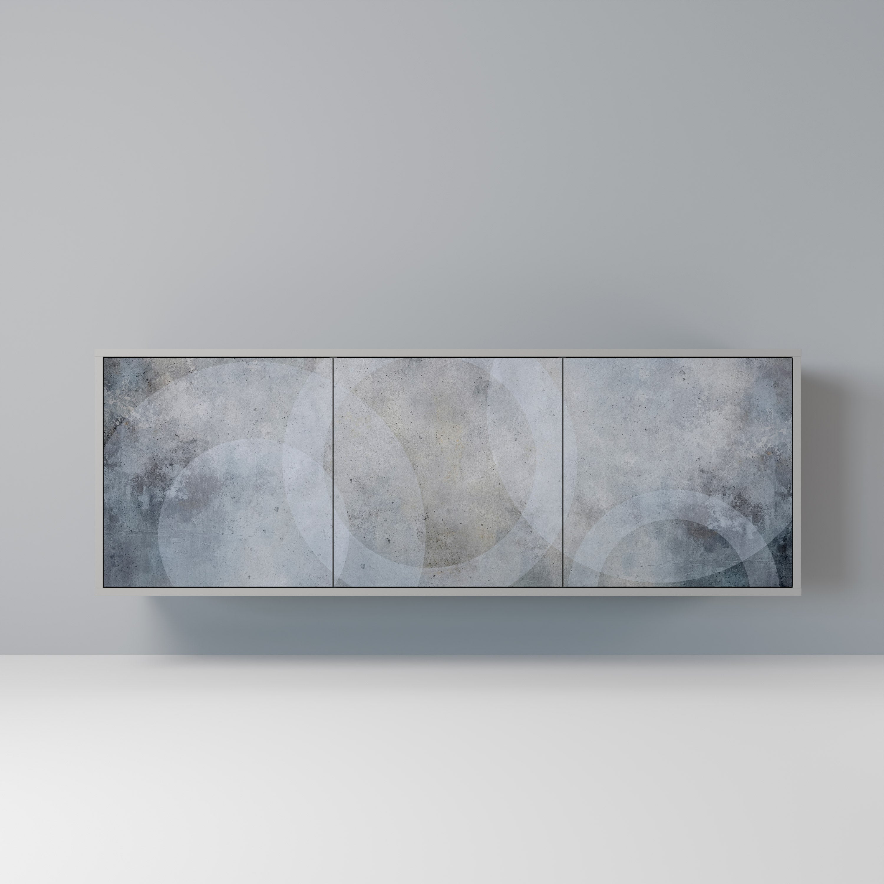 MUTED ARC Sideboard mit 3 Türen in grauem Finish