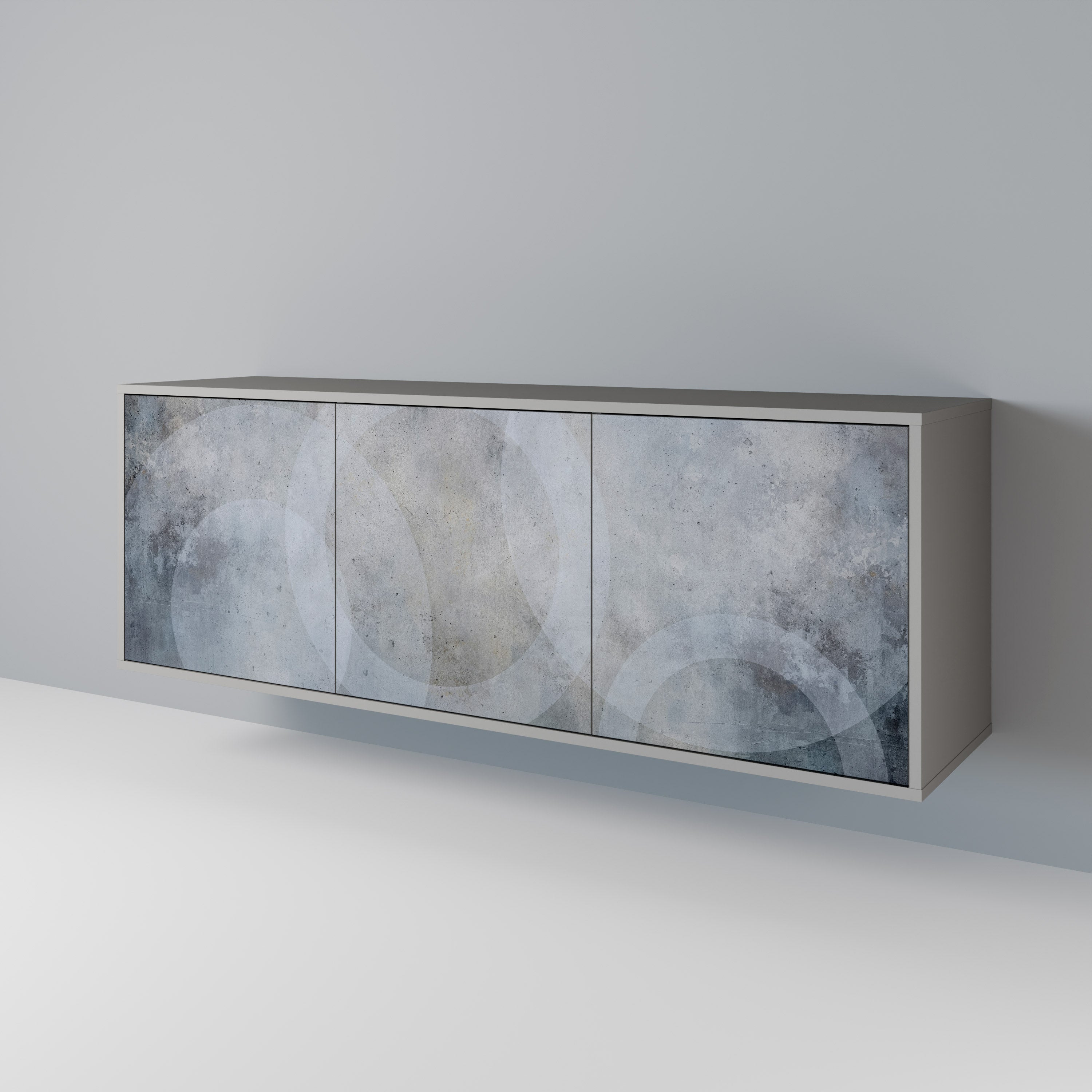 MUTED ARC Sideboard mit 3 Türen in grauem Finish