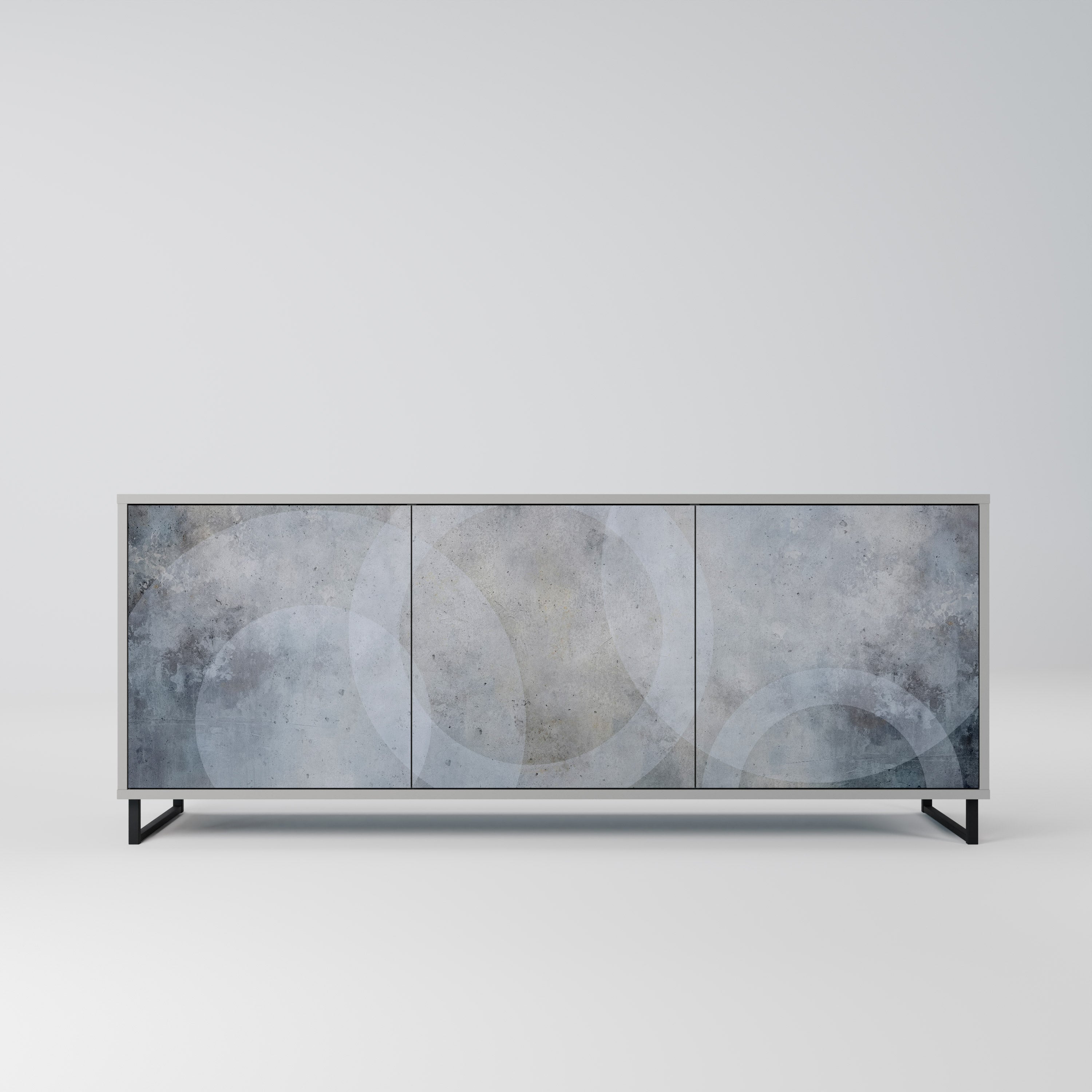 MUTED ARC Sideboard mit 3 Türen in grauem Finish