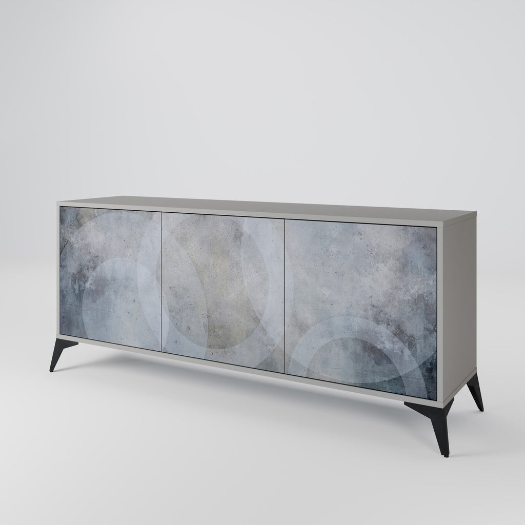 MUTED ARC Sideboard mit 3 Türen in grauem Finish