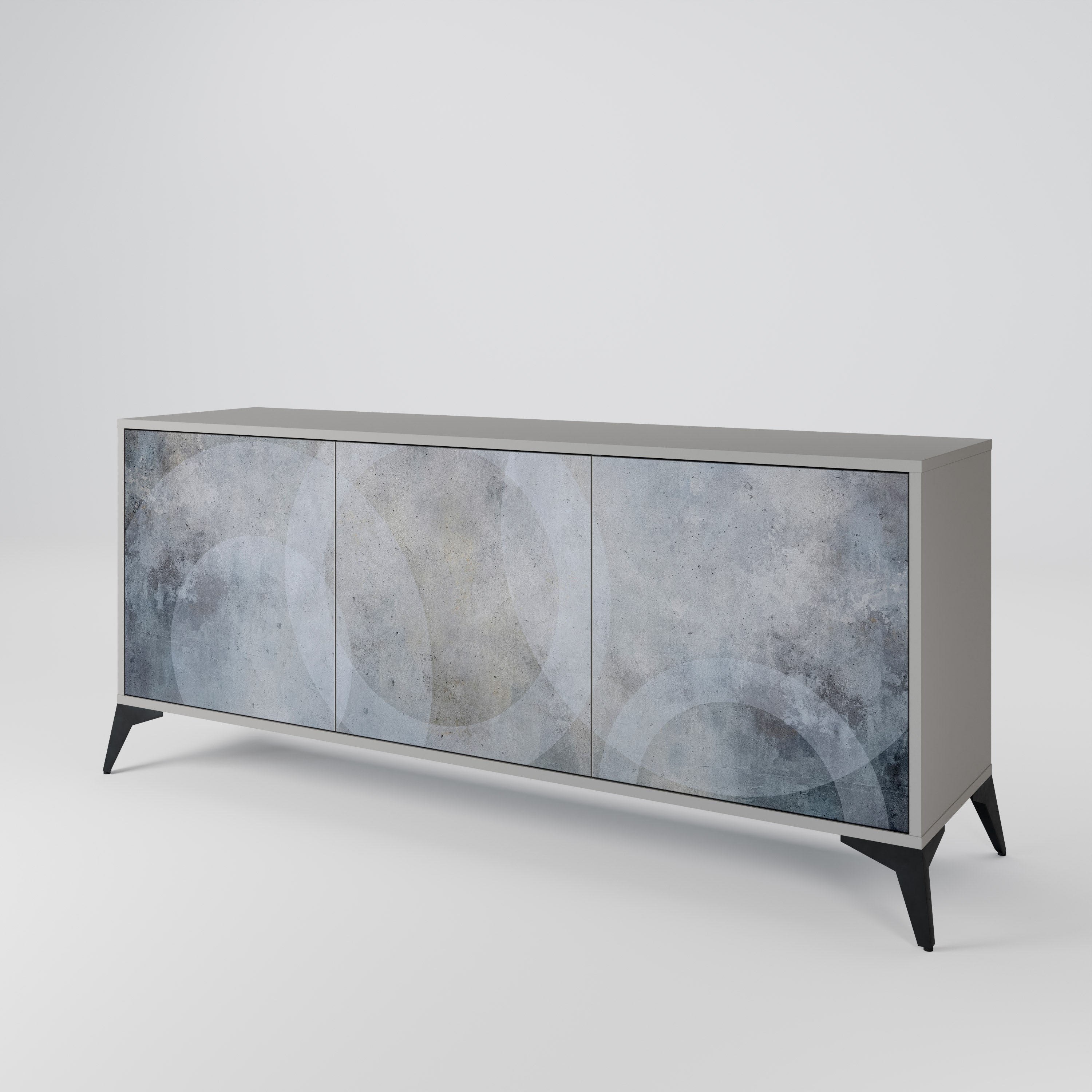 MUTED ARC Sideboard mit 3 Türen in grauem Finish