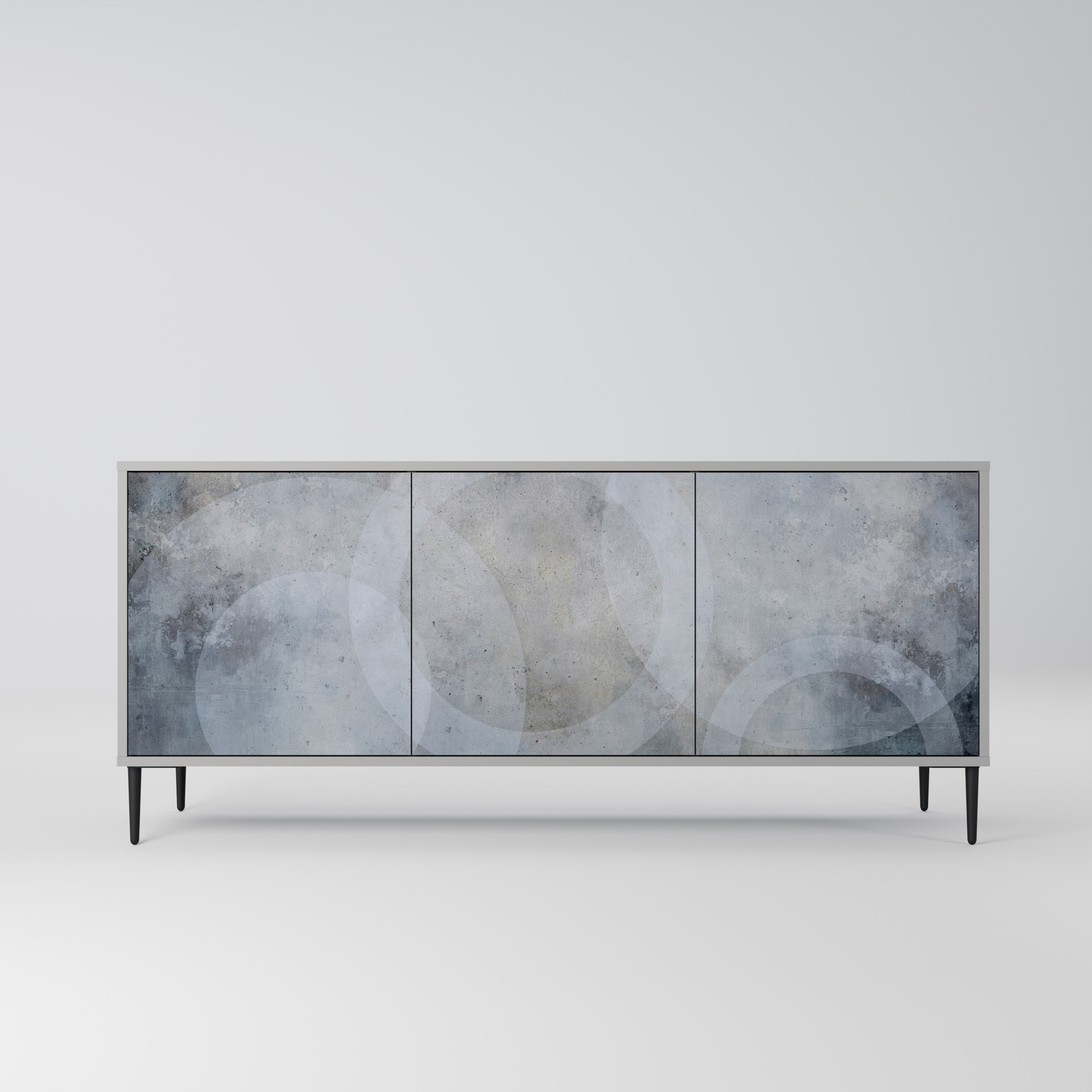 MUTED ARC Sideboard mit 3 Türen in grauem Finish