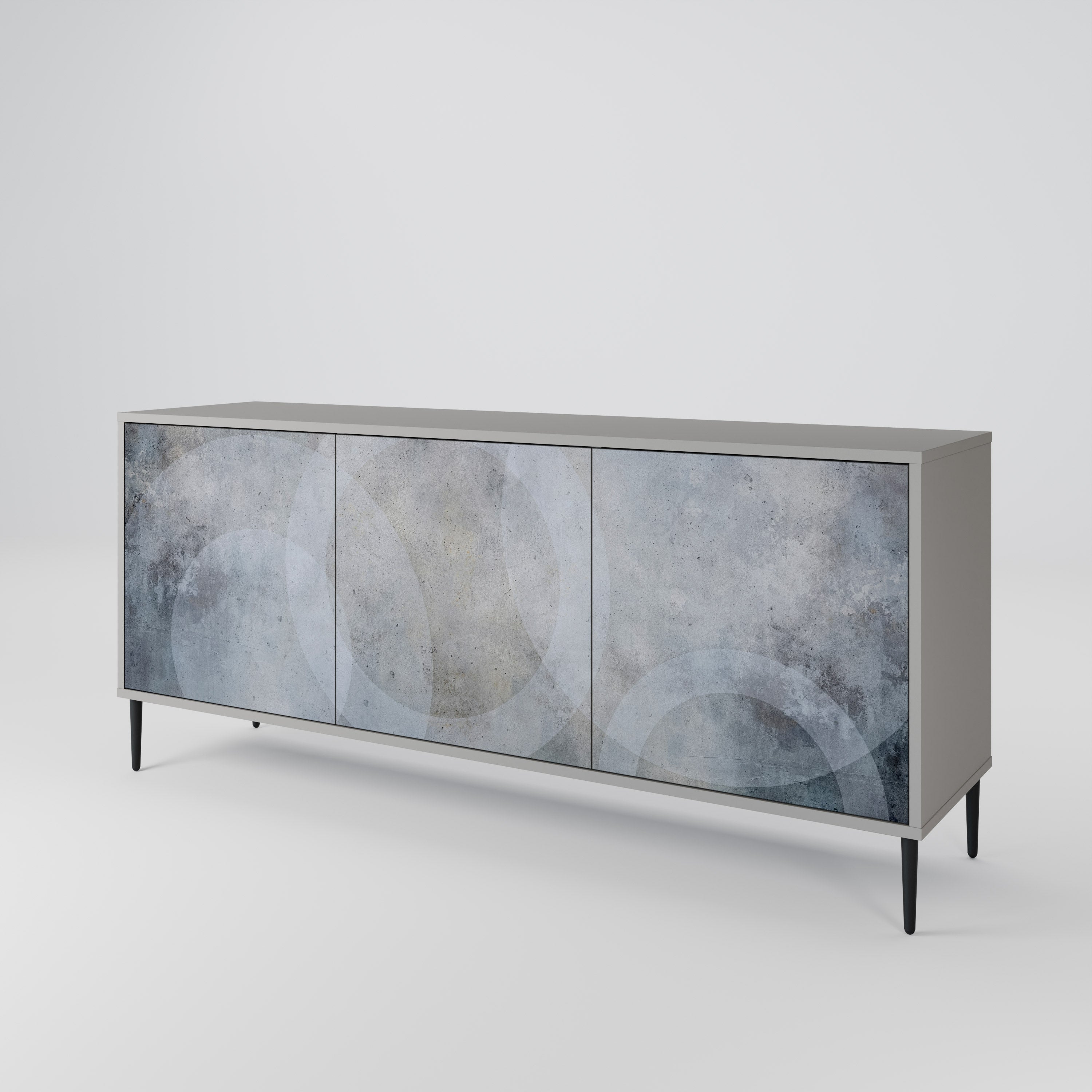MUTED ARC Sideboard mit 3 Türen in grauem Finish