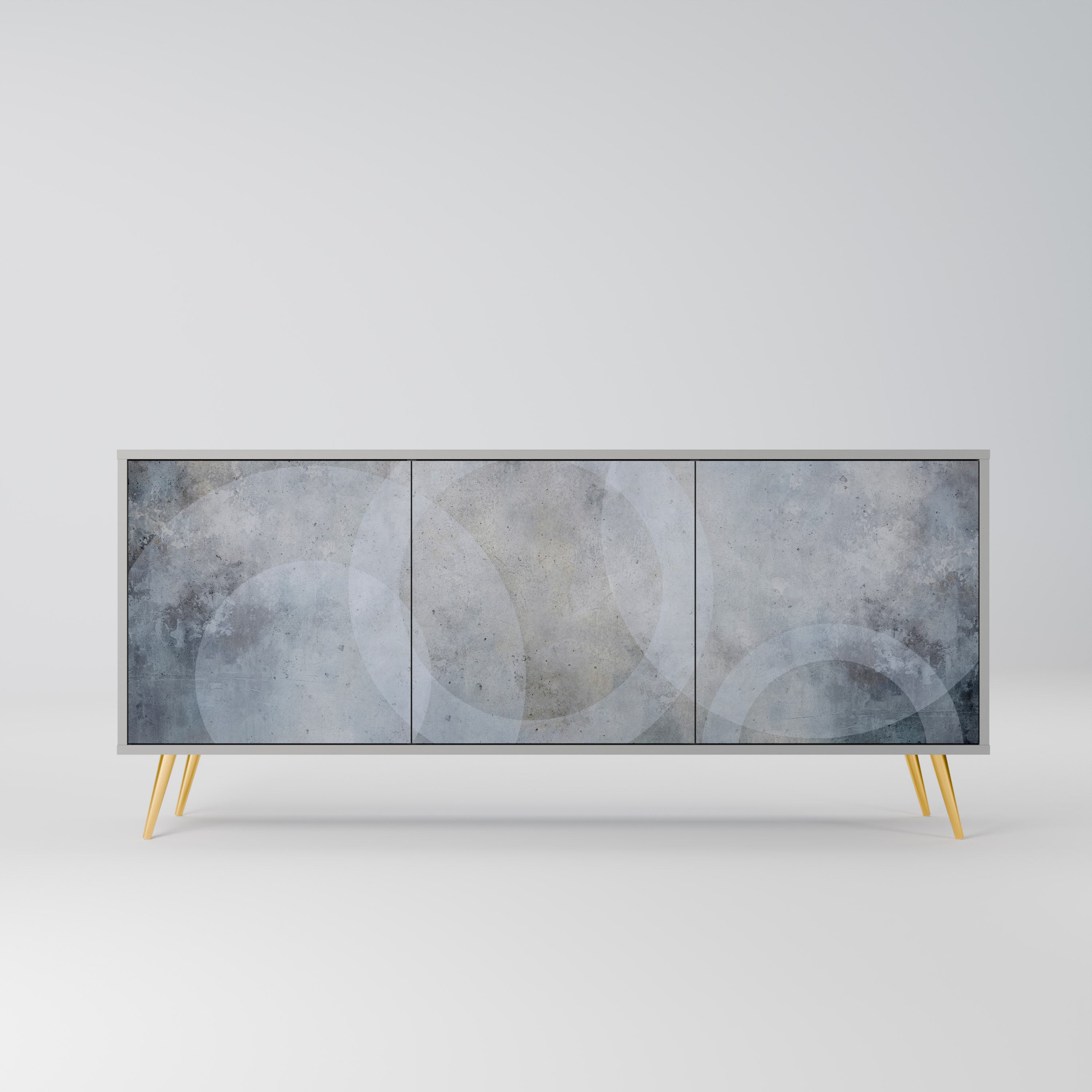 MUTED ARC Sideboard mit 3 Türen in grauem Finish