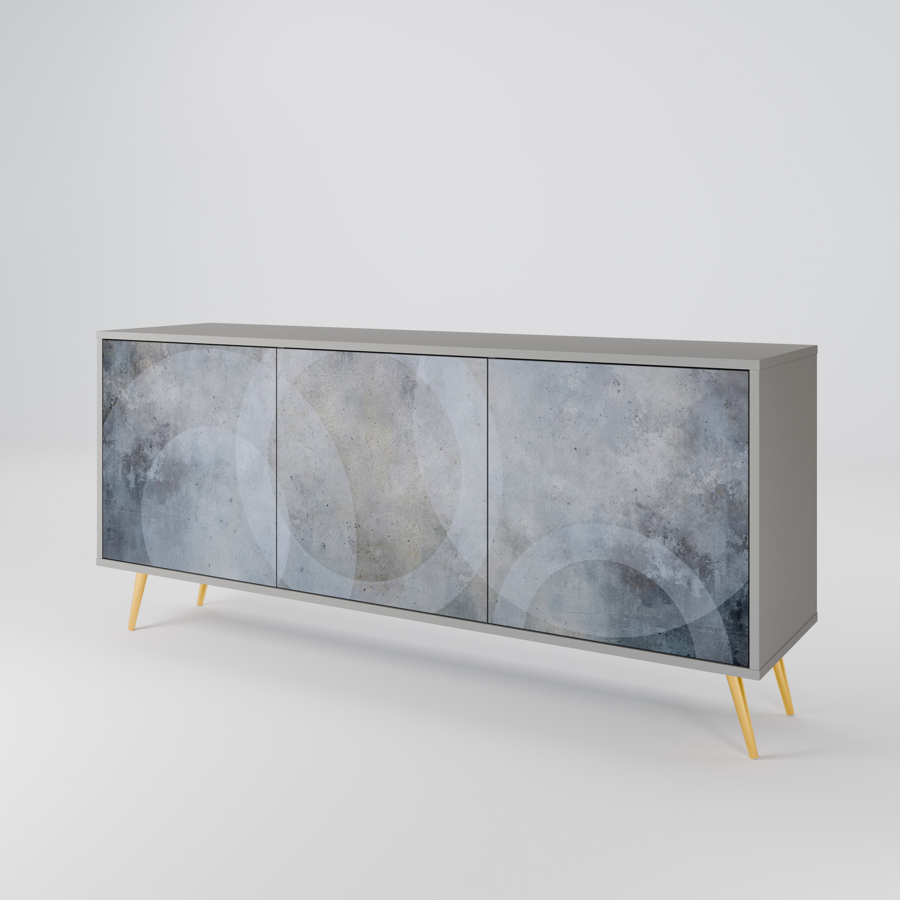 MUTED ARC Sideboard mit 3 Türen in grauem Finish
