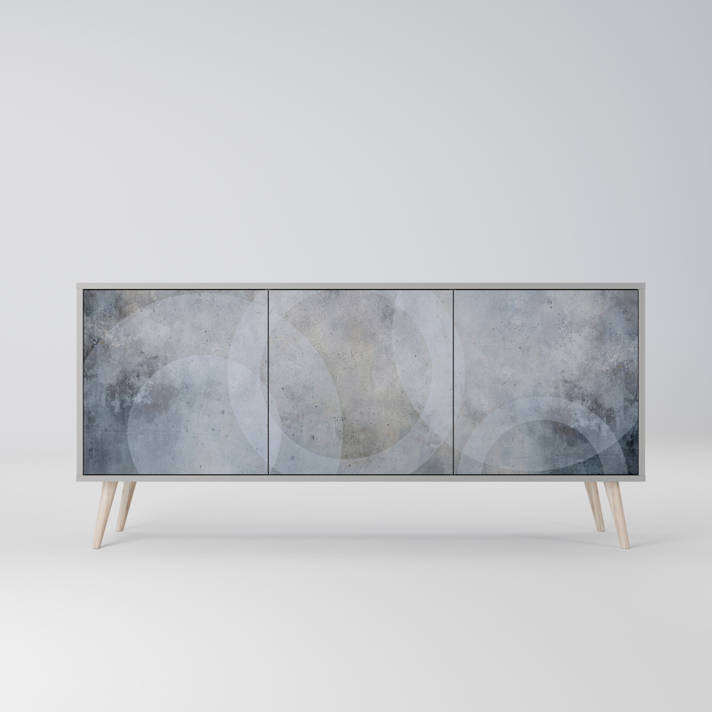 MUTED ARC Sideboard mit 3 Türen in grauem Finish