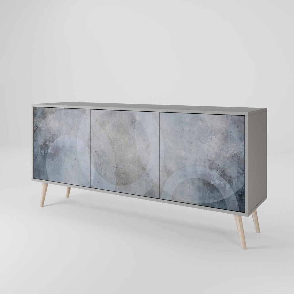 MUTED ARC Sideboard mit 3 Türen in grauem Finish
