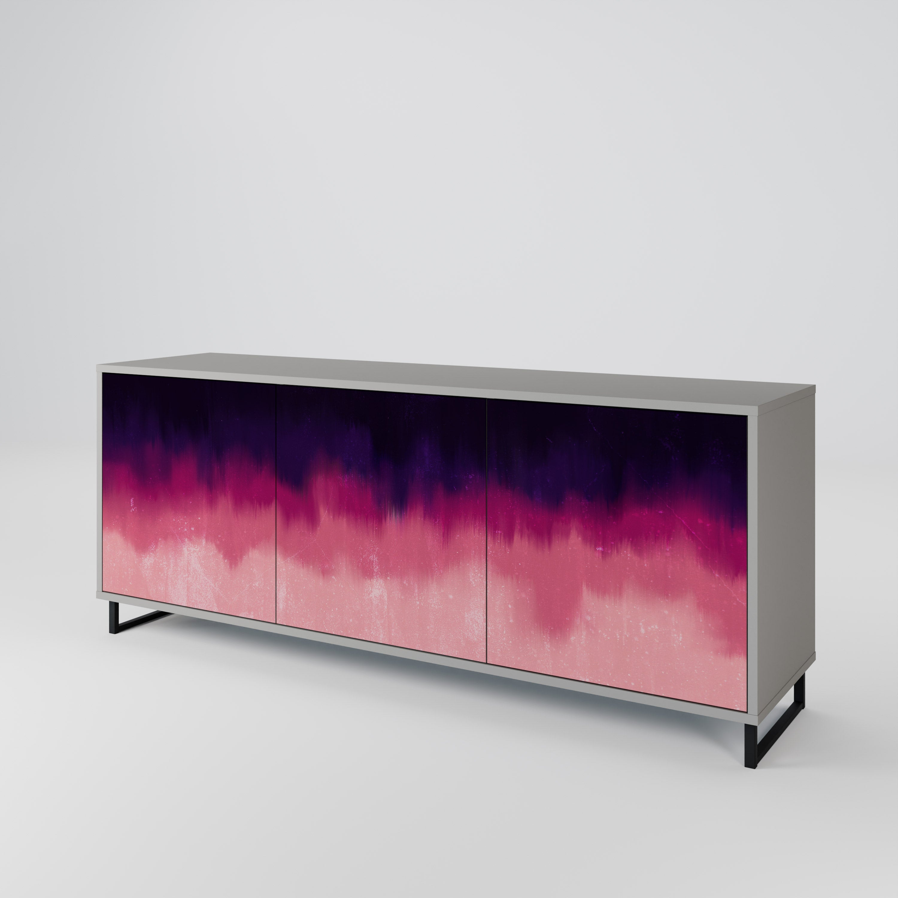 AURORA BOREALIS Sideboard mit 3 Türen in grauer Ausführung