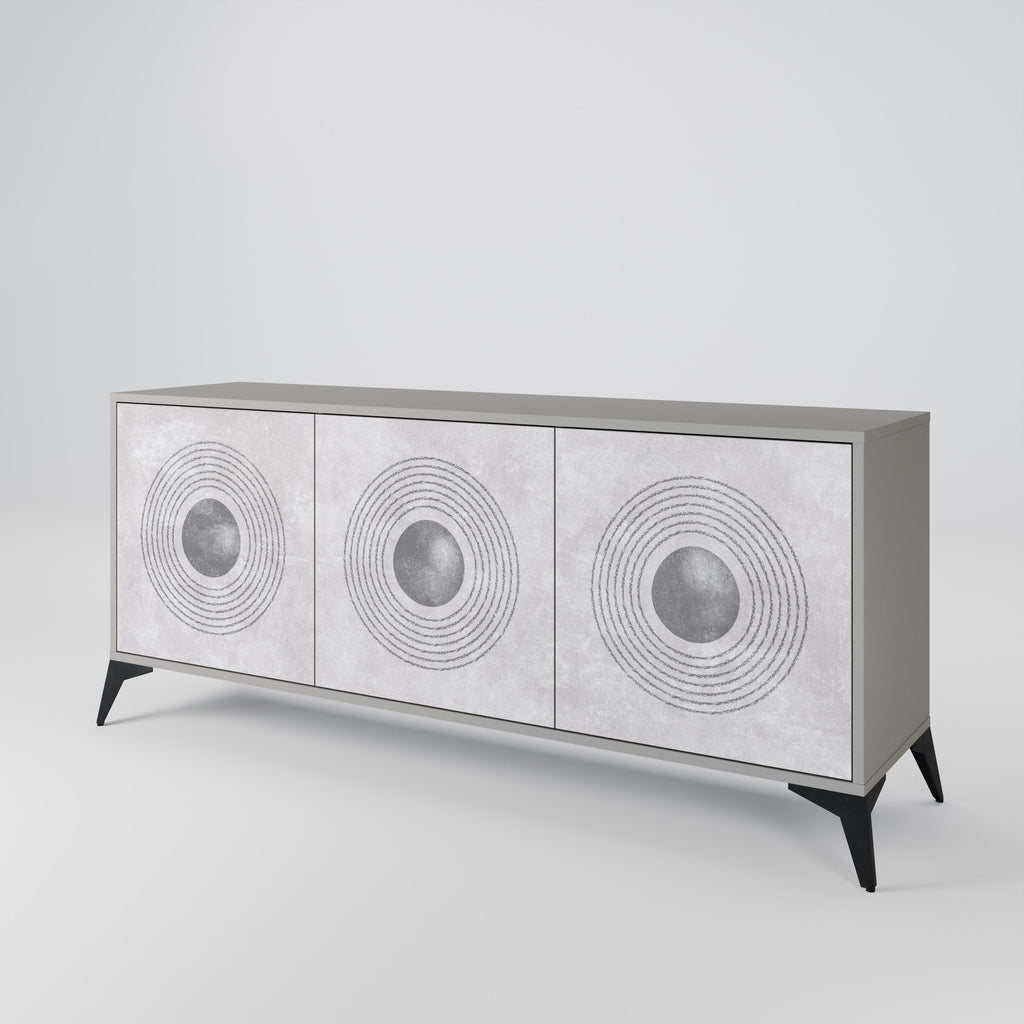 SOLID CIRCLES Sideboard mit 3 Türen in grauer Ausführung