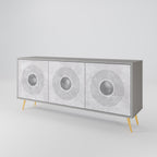 SOLID CIRCLES Sideboard mit 3 Türen in Grau
