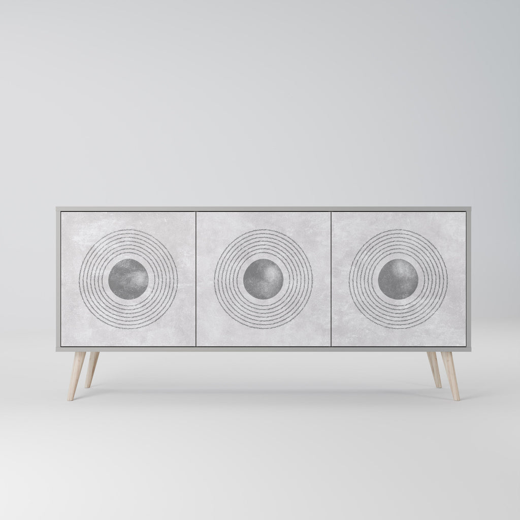 SOLID CIRCLES Sideboard mit 3 Türen in grauer Ausführung