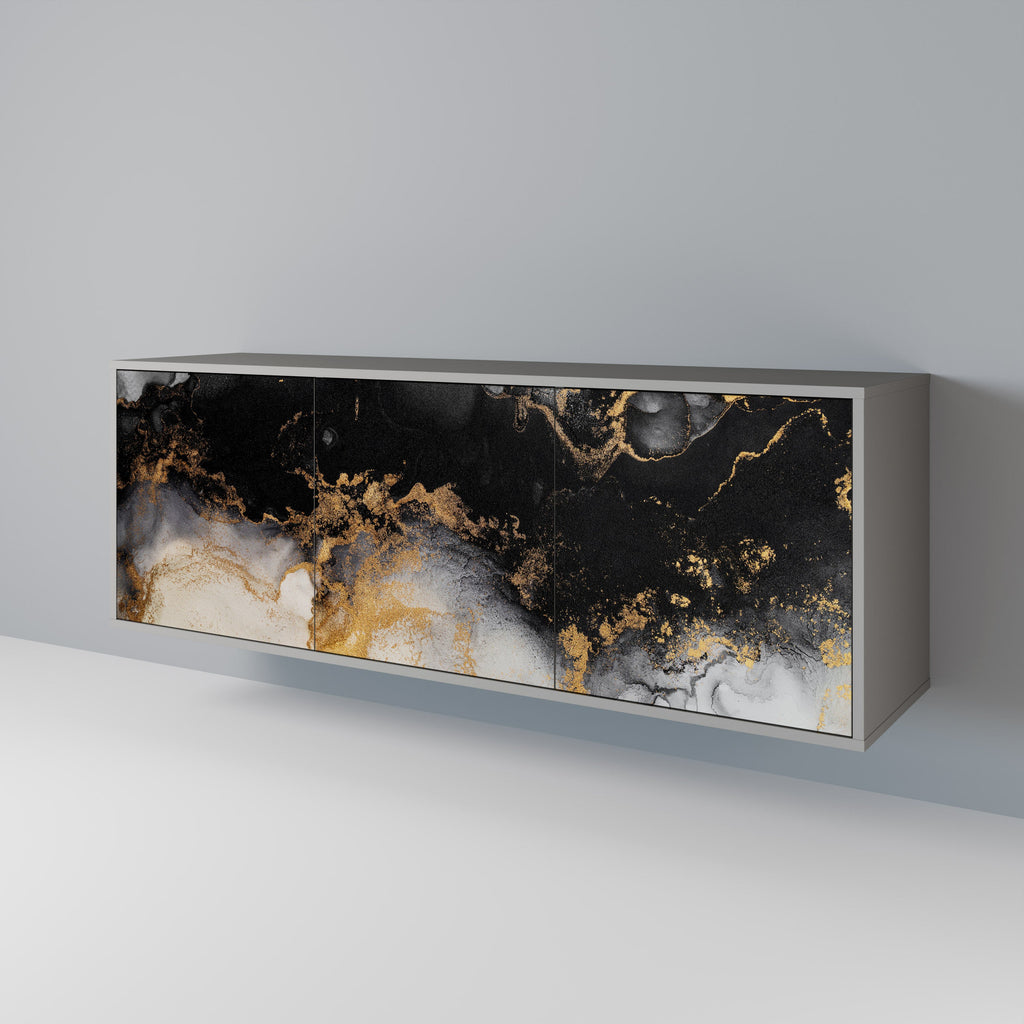MARBLE OF TOMMORROW Sideboard mit 3 Türen in grauem Finish