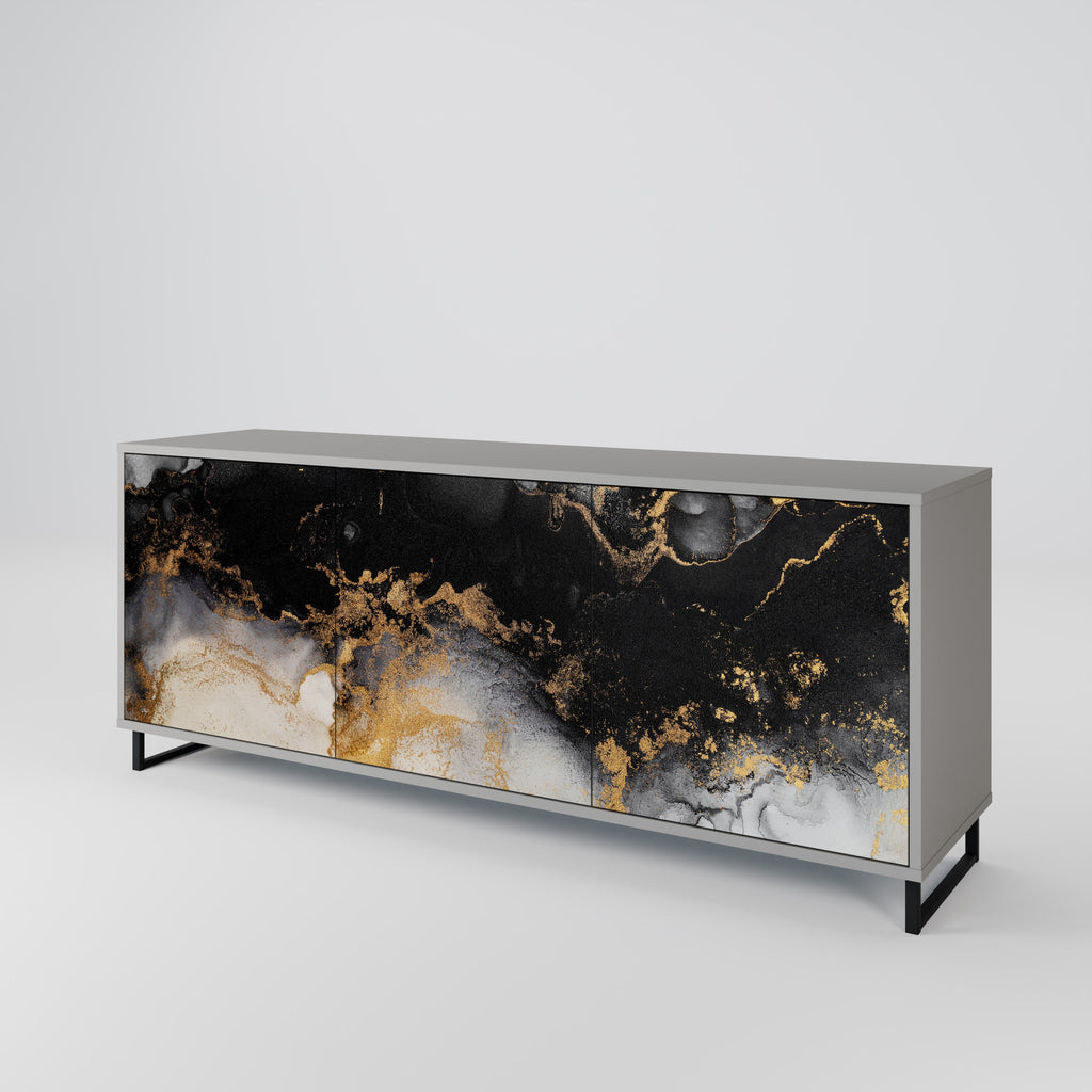 MARBLE OF TOMMORROW Sideboard mit 3 Türen in grauem Finish