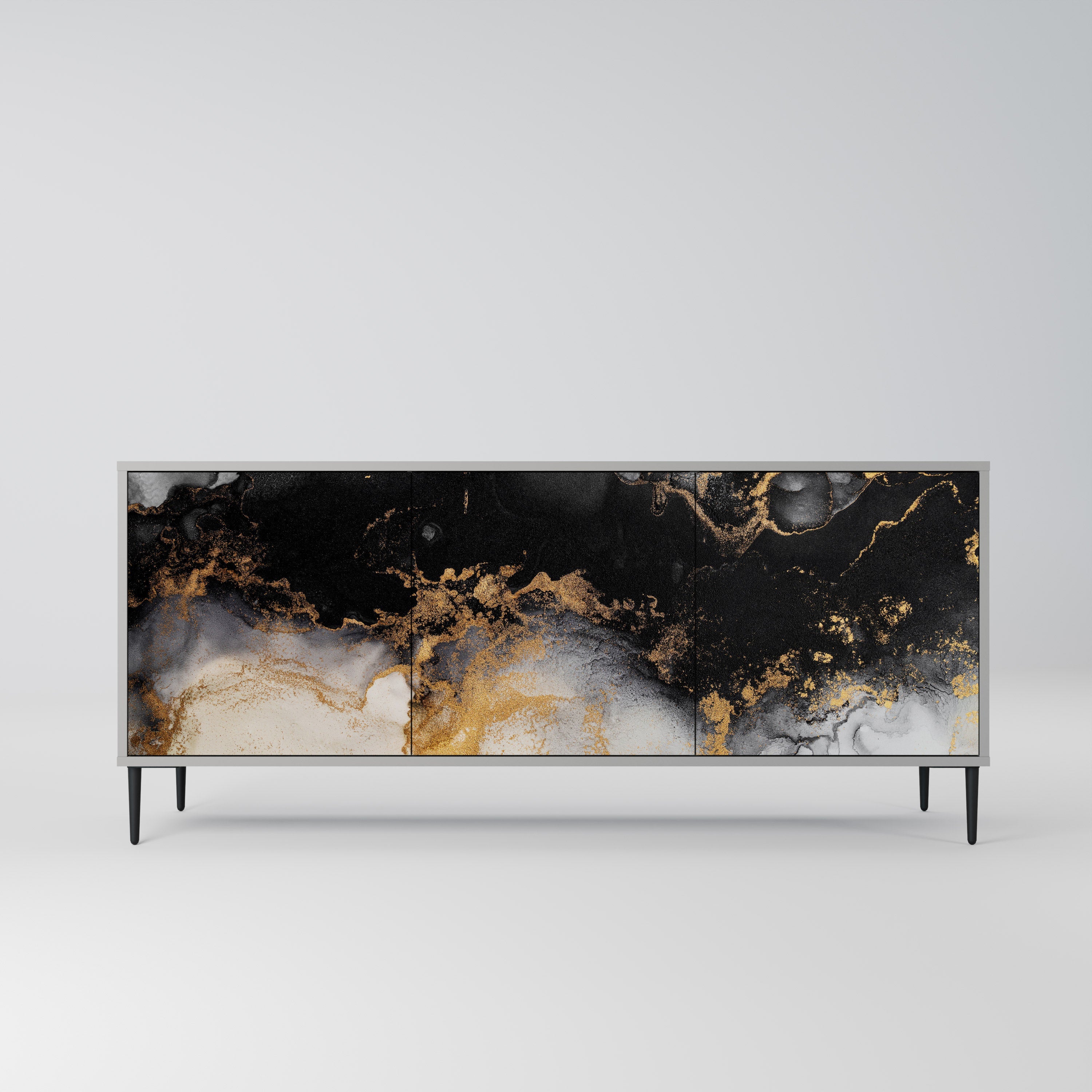 MARBLE OF TOMMORROW Sideboard mit 3 Türen in grauem Finish