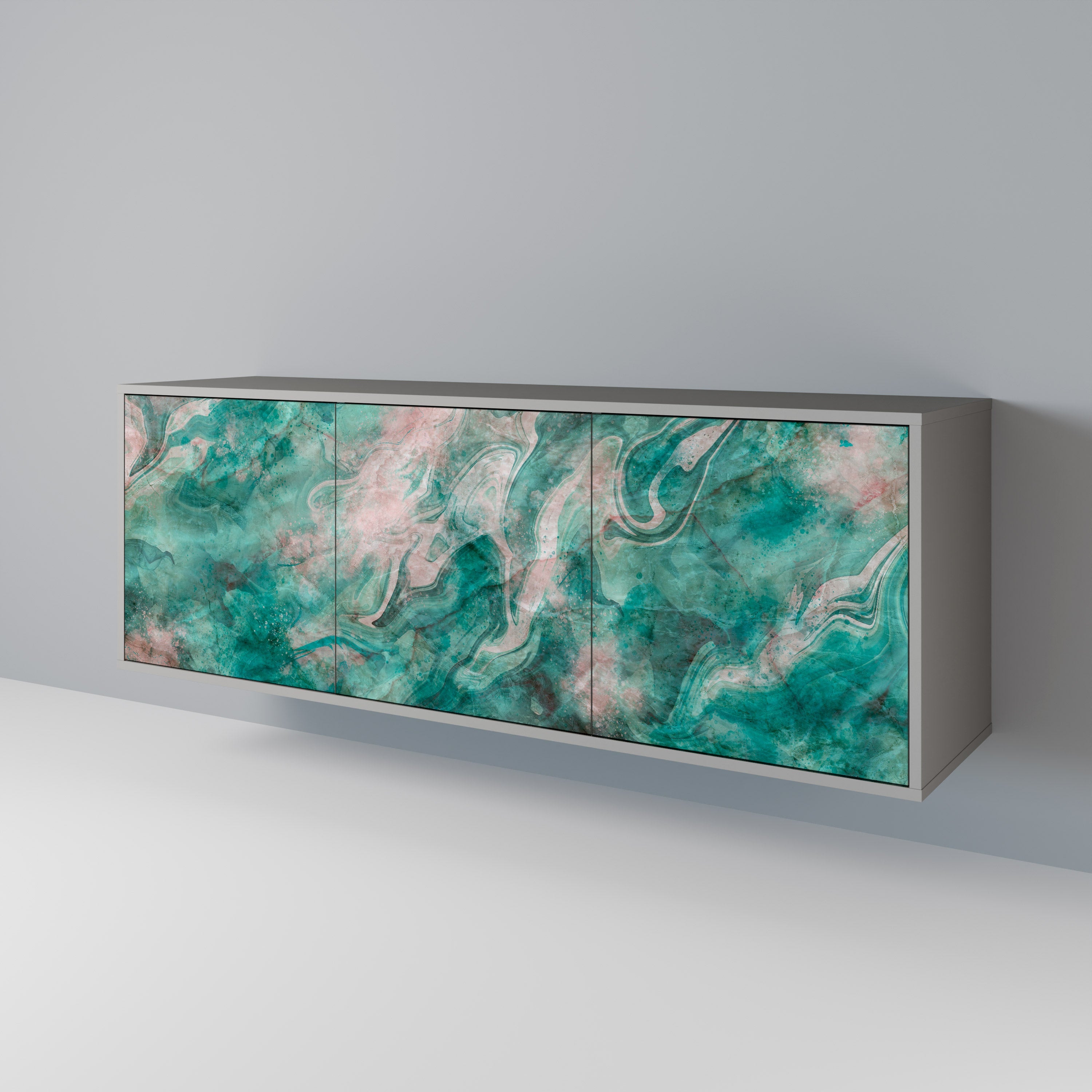 ABSTRACT ALCHEMY 3-türiges Sideboard in grauem Finish