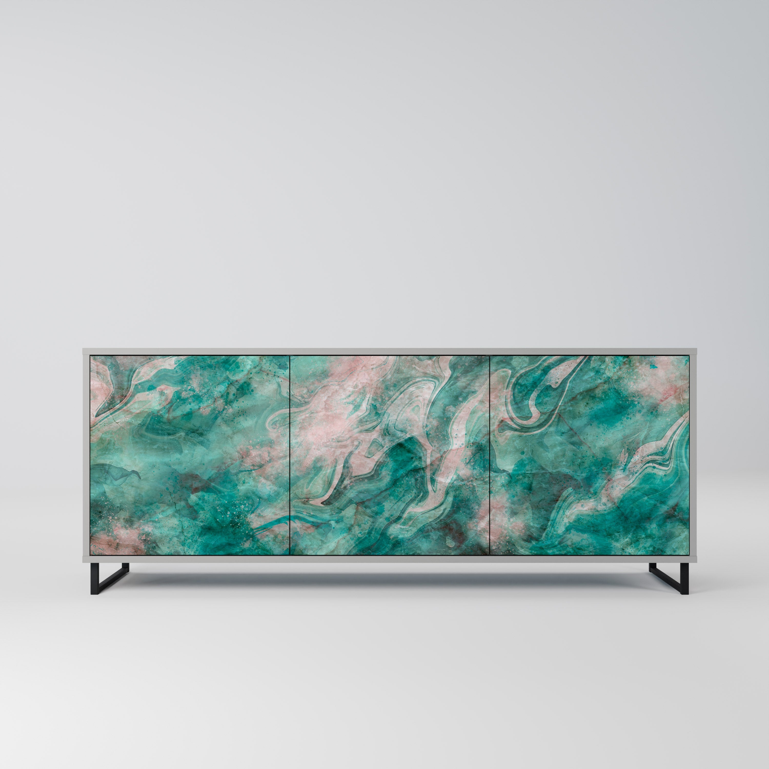 ABSTRACT ALCHEMY 3-türiges Sideboard in grauem Finish