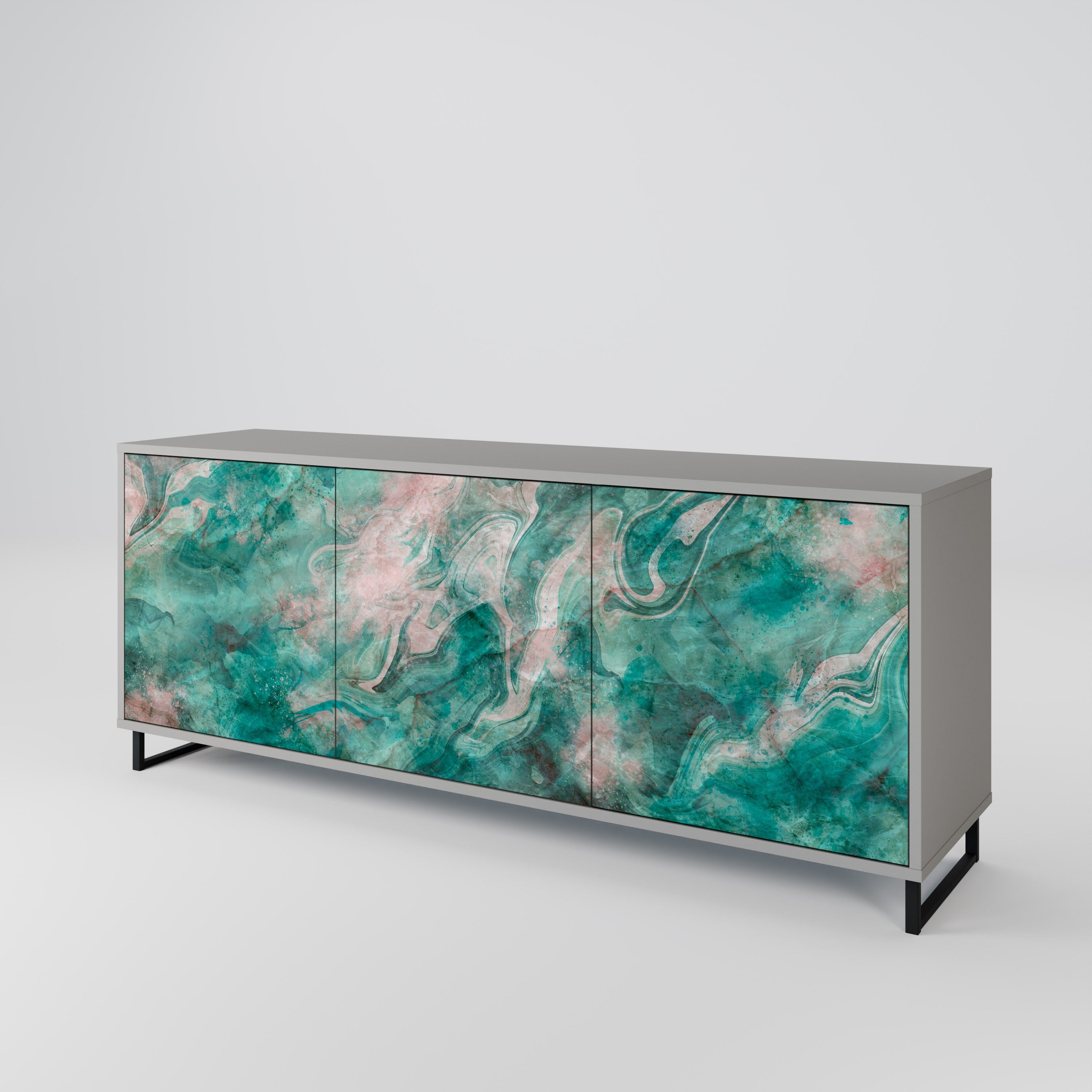 ABSTRACT ALCHEMY 3-türiges Sideboard in grauem Finish