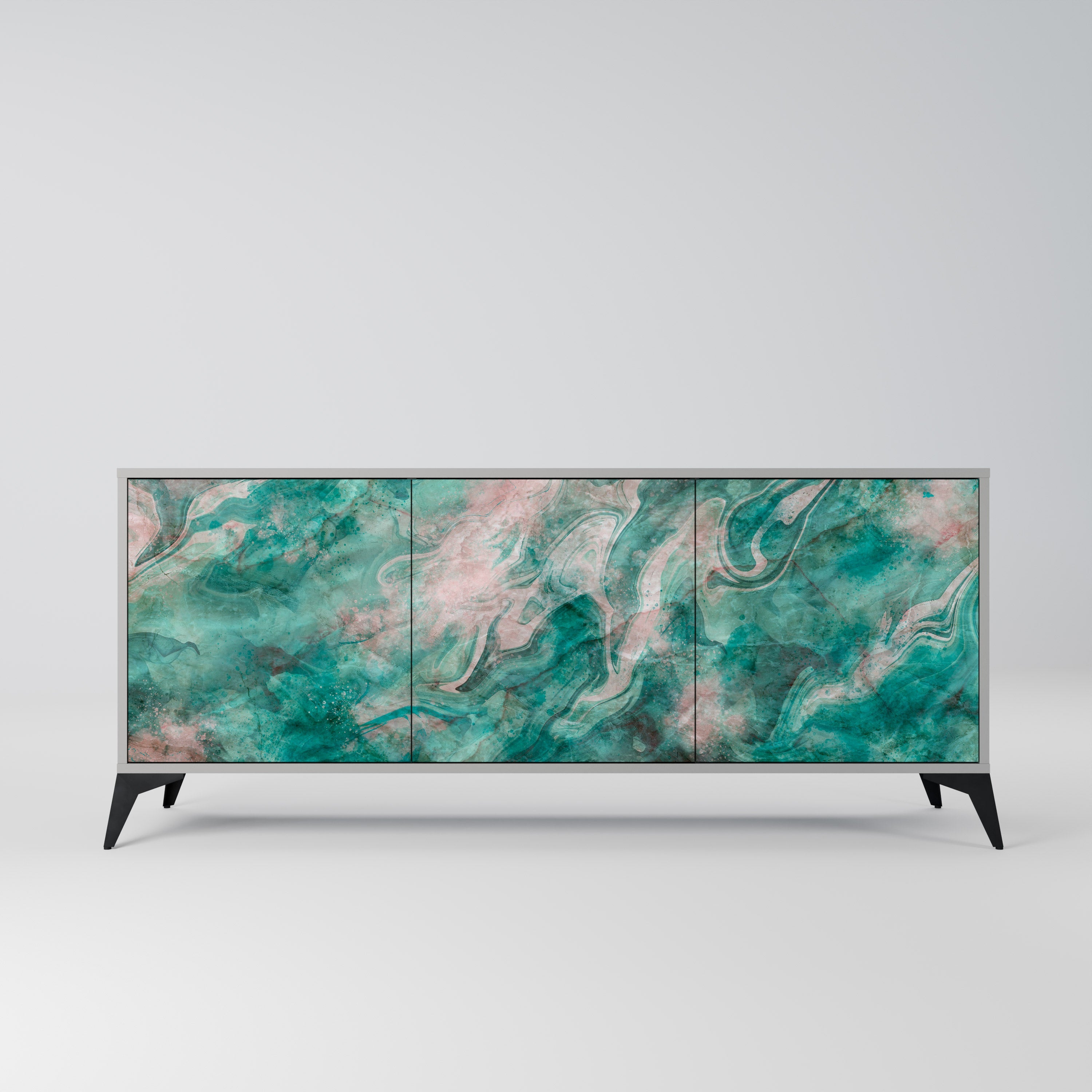 ABSTRACT ALCHEMY 3-türiges Sideboard in grauem Finish