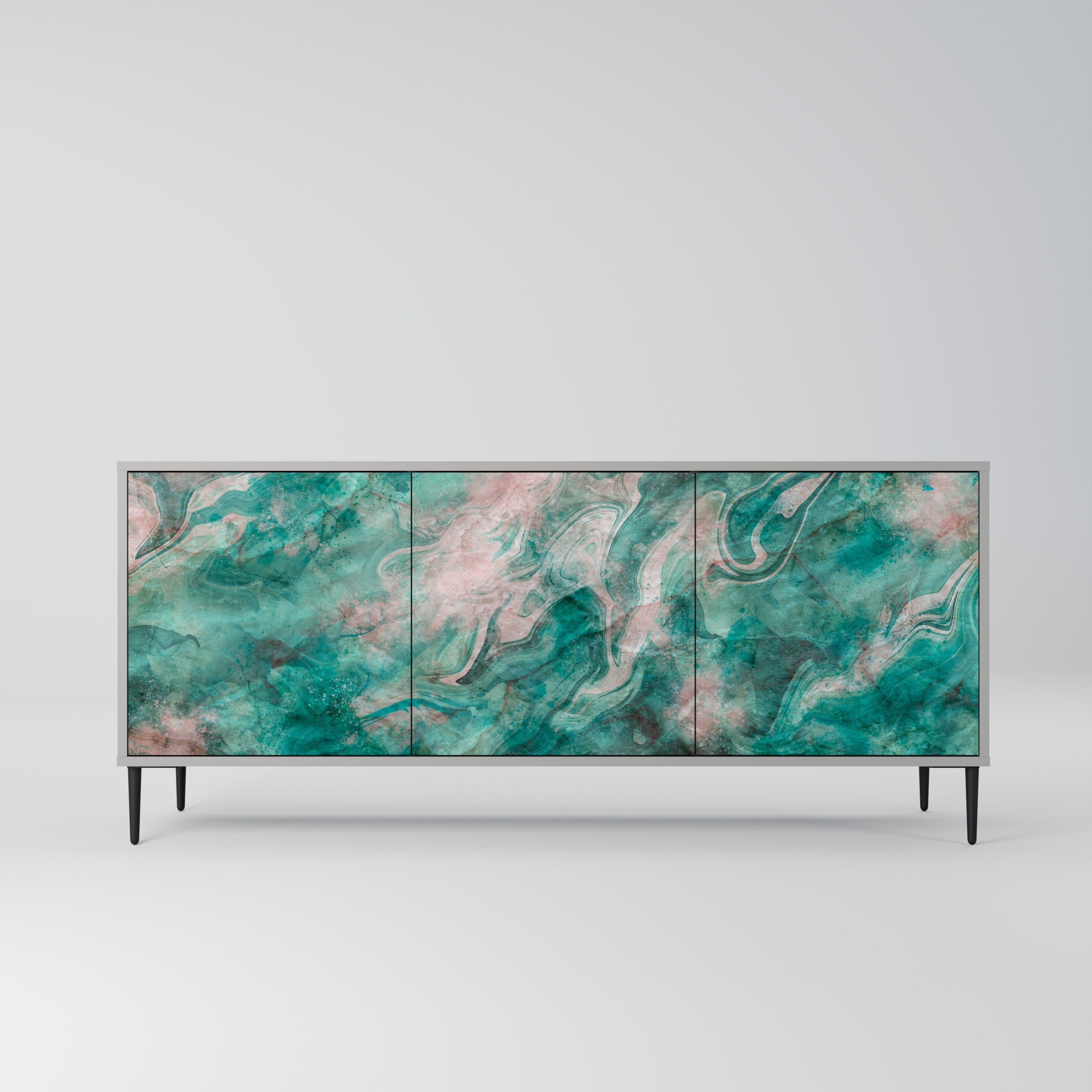 ABSTRACT ALCHEMY 3-türiges Sideboard in grauem Finish
