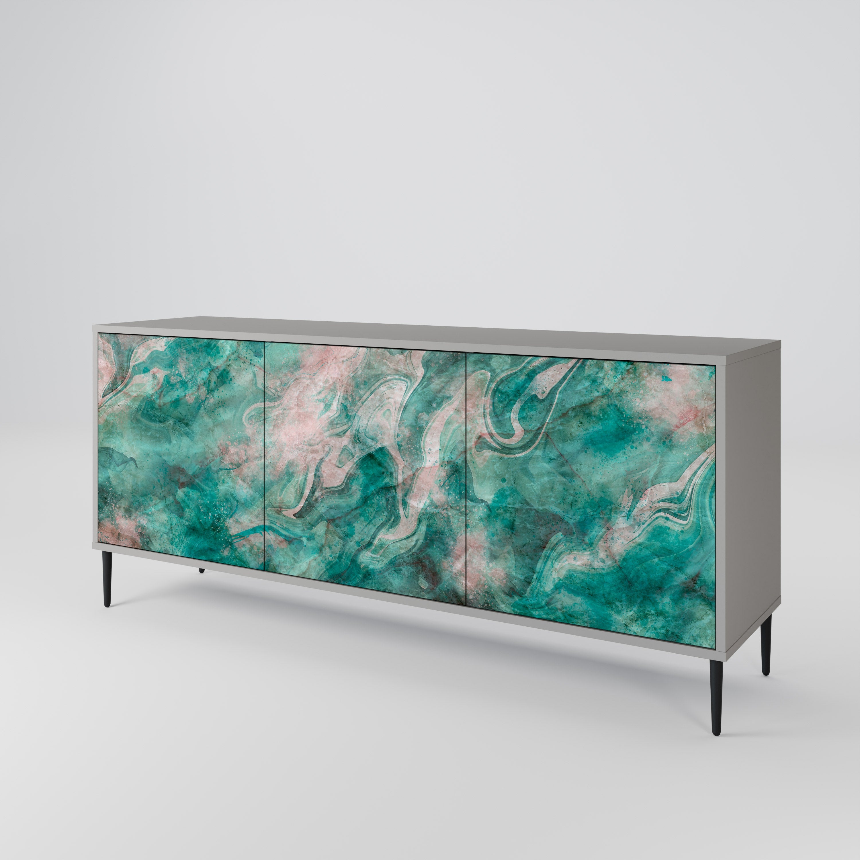 ABSTRACT ALCHEMY 3-türiges Sideboard in grauem Finish
