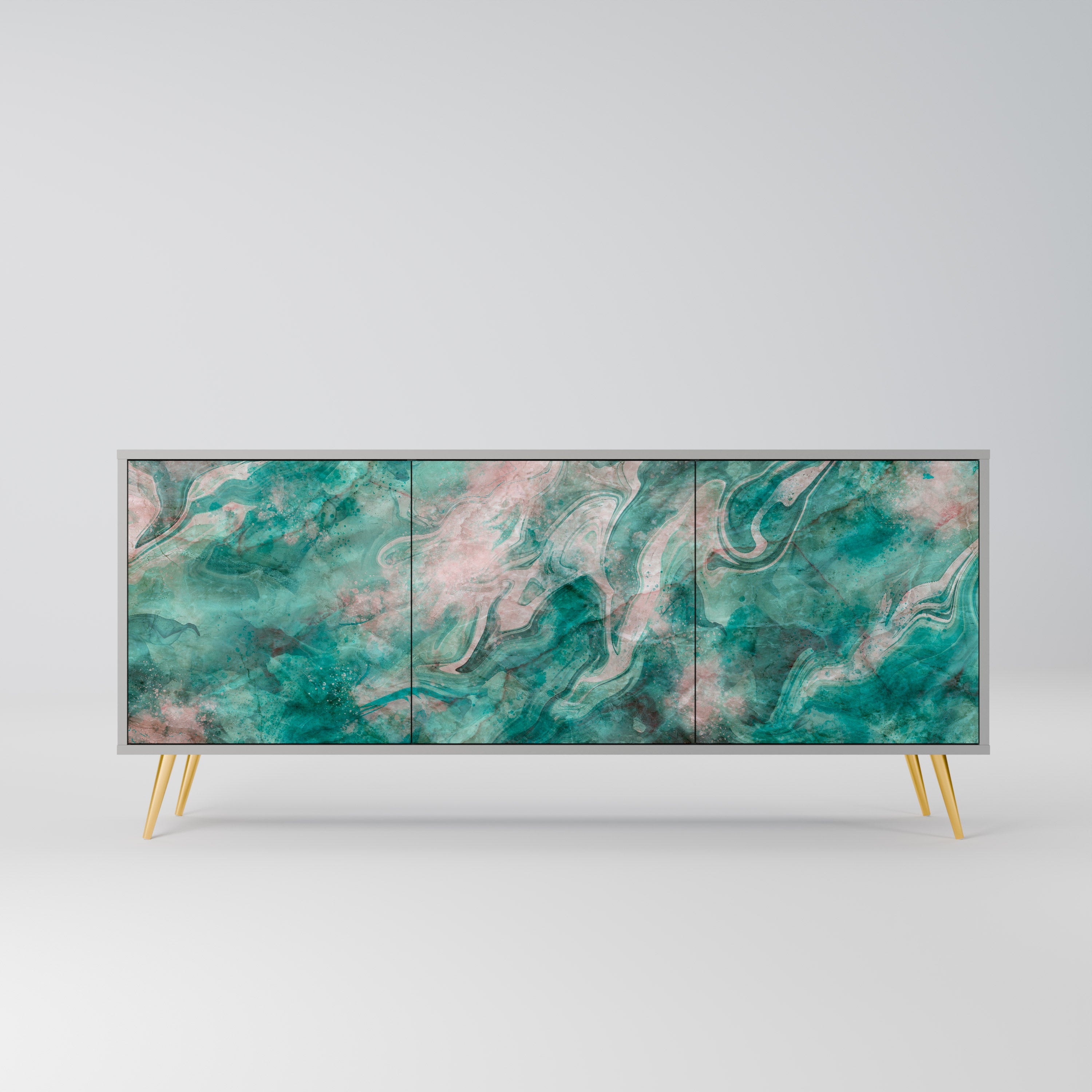 ABSTRACT ALCHEMY 3-türiges Sideboard in grauem Finish