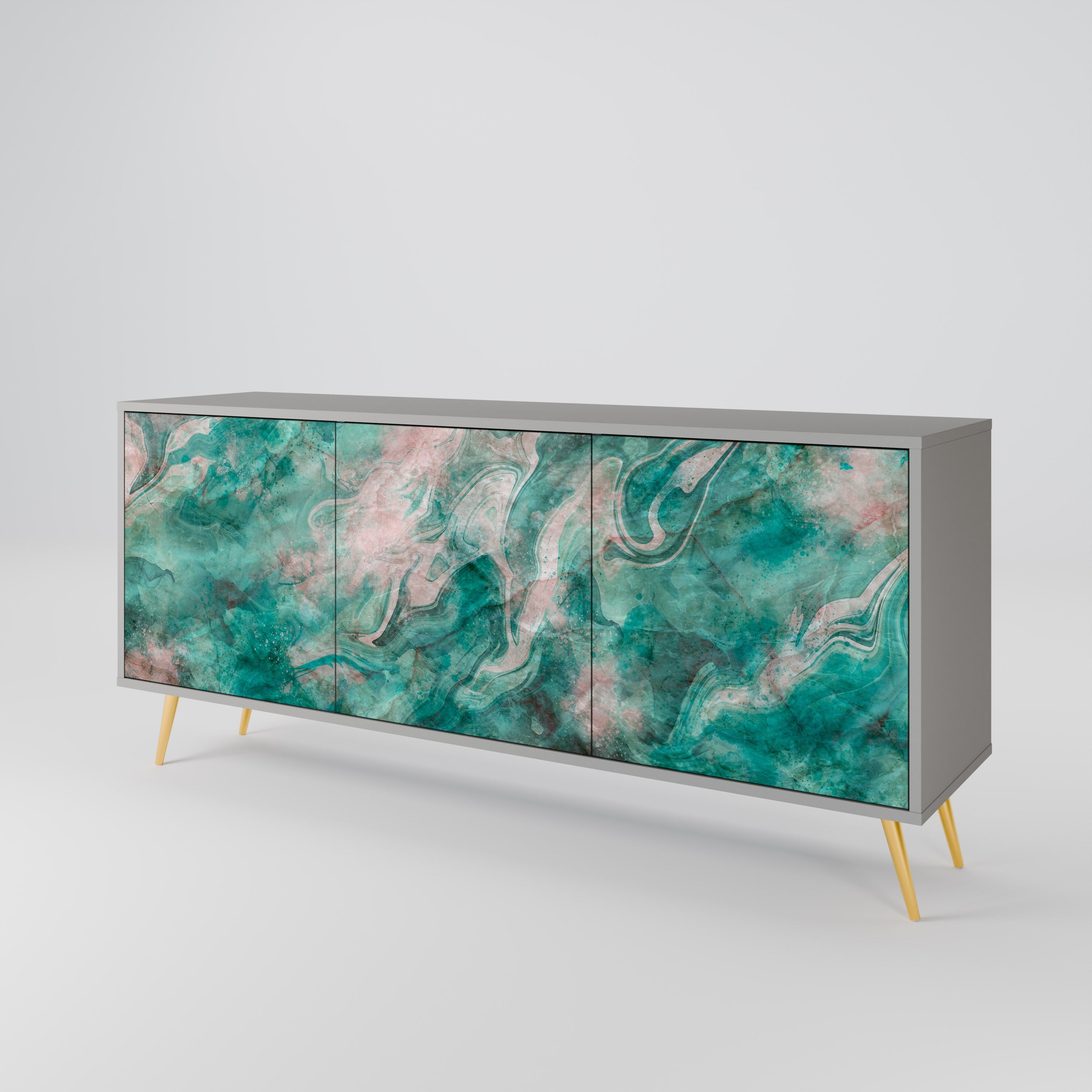 ABSTRACT ALCHEMY 3-türiges Sideboard in grauem Finish