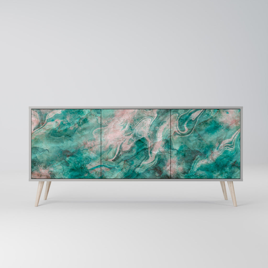 ABSTRACT ALCHEMY 3-türiges Sideboard in grauem Finish