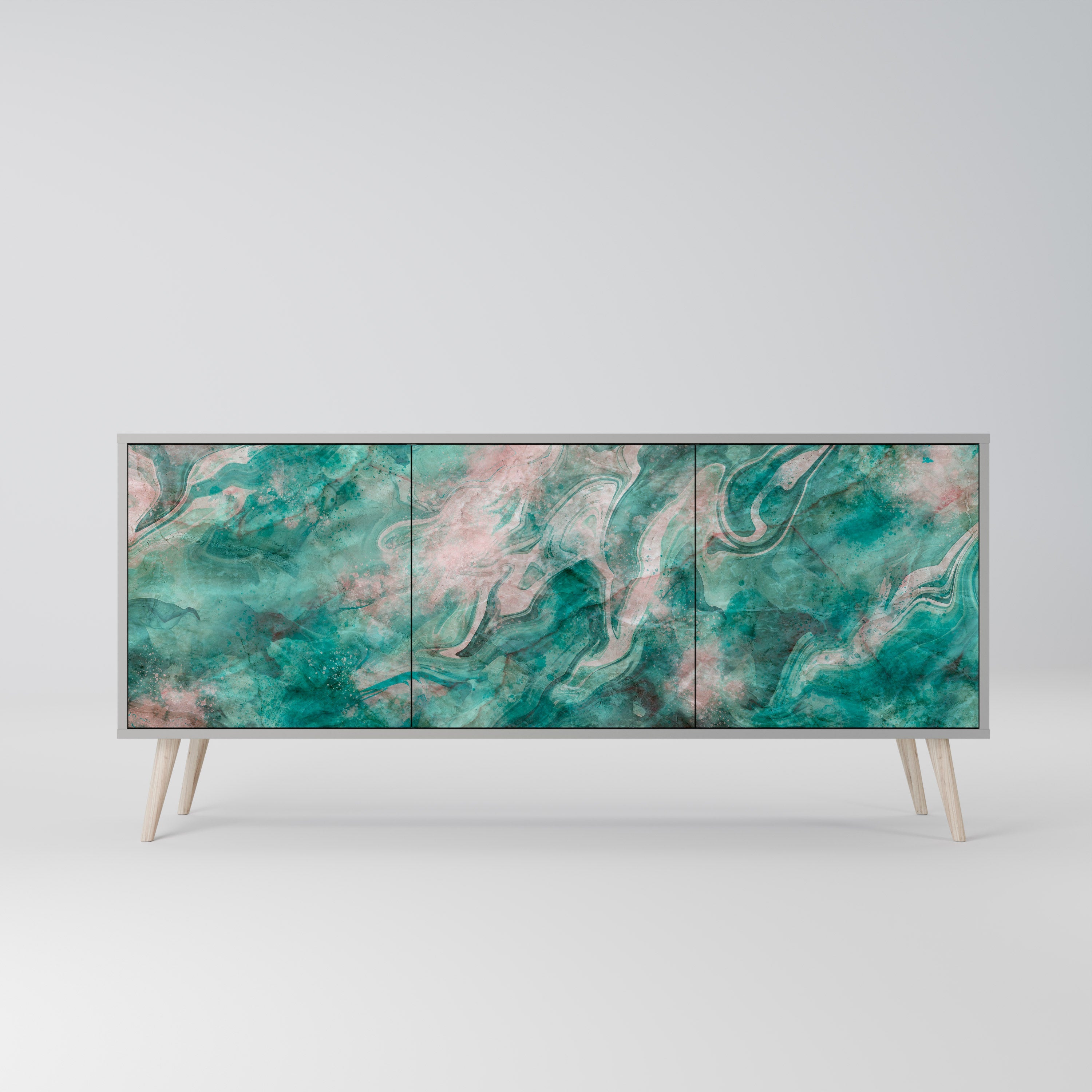 ABSTRACT ALCHEMY 3-türiges Sideboard in grauem Finish